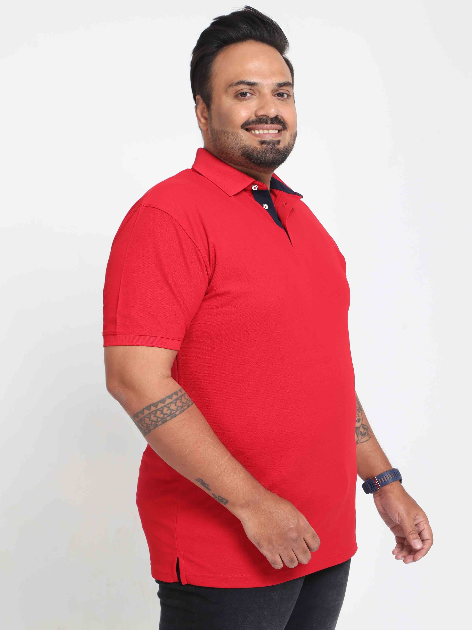 Plus Size Arrow Red Men's Polo T-shirt