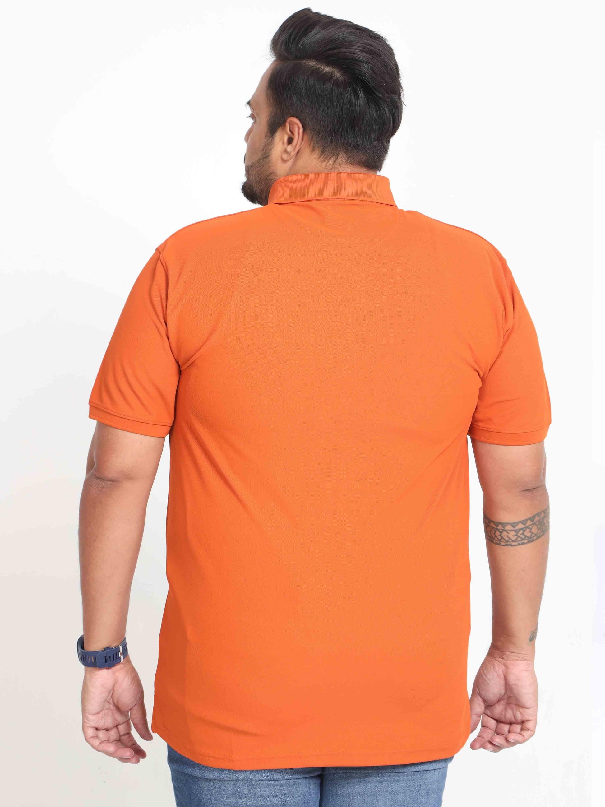 Plus Size Woddy Orange Men's Polo T-shirt