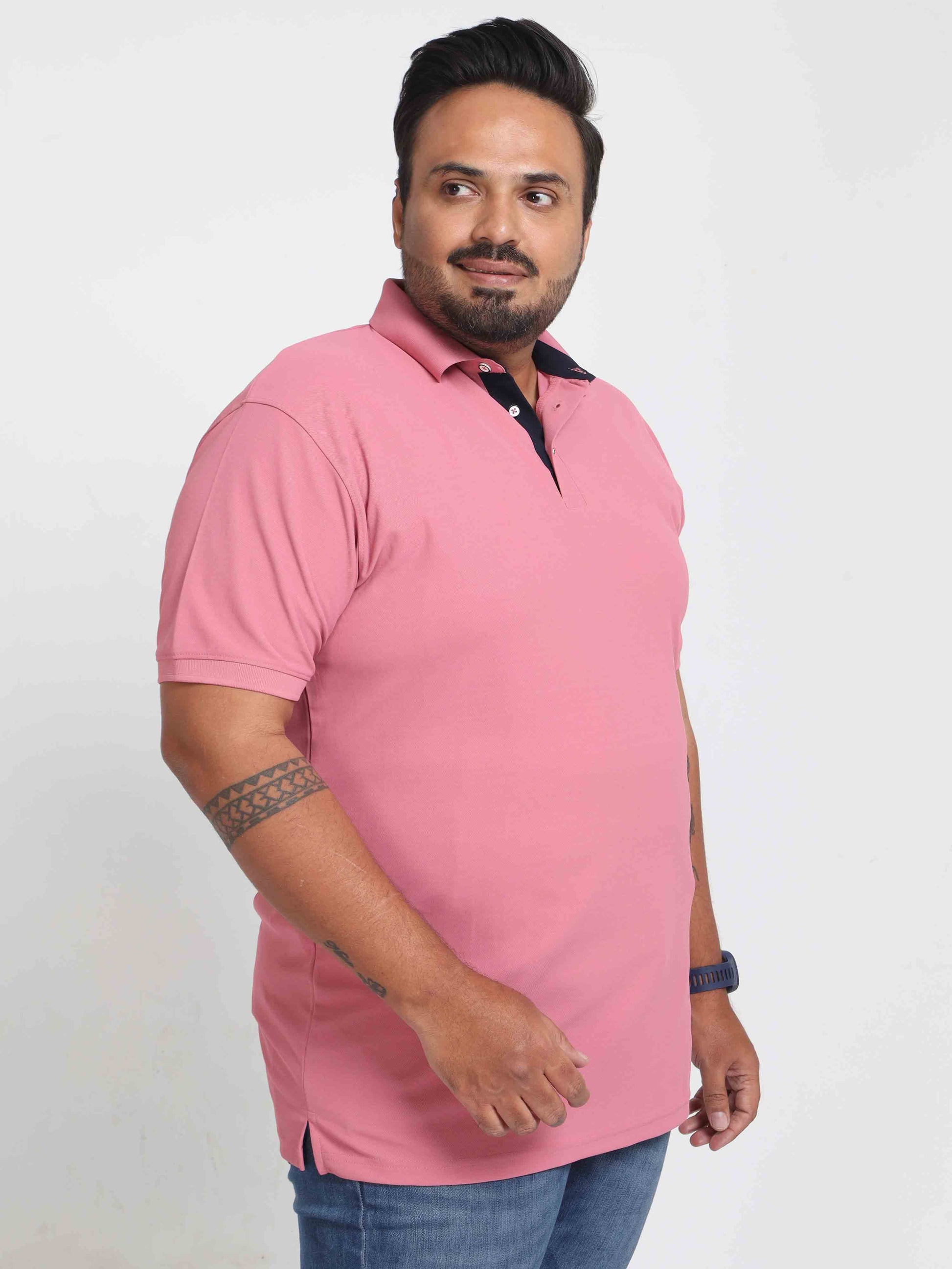Plus Size Heather Rose Men's Polo T-shirt