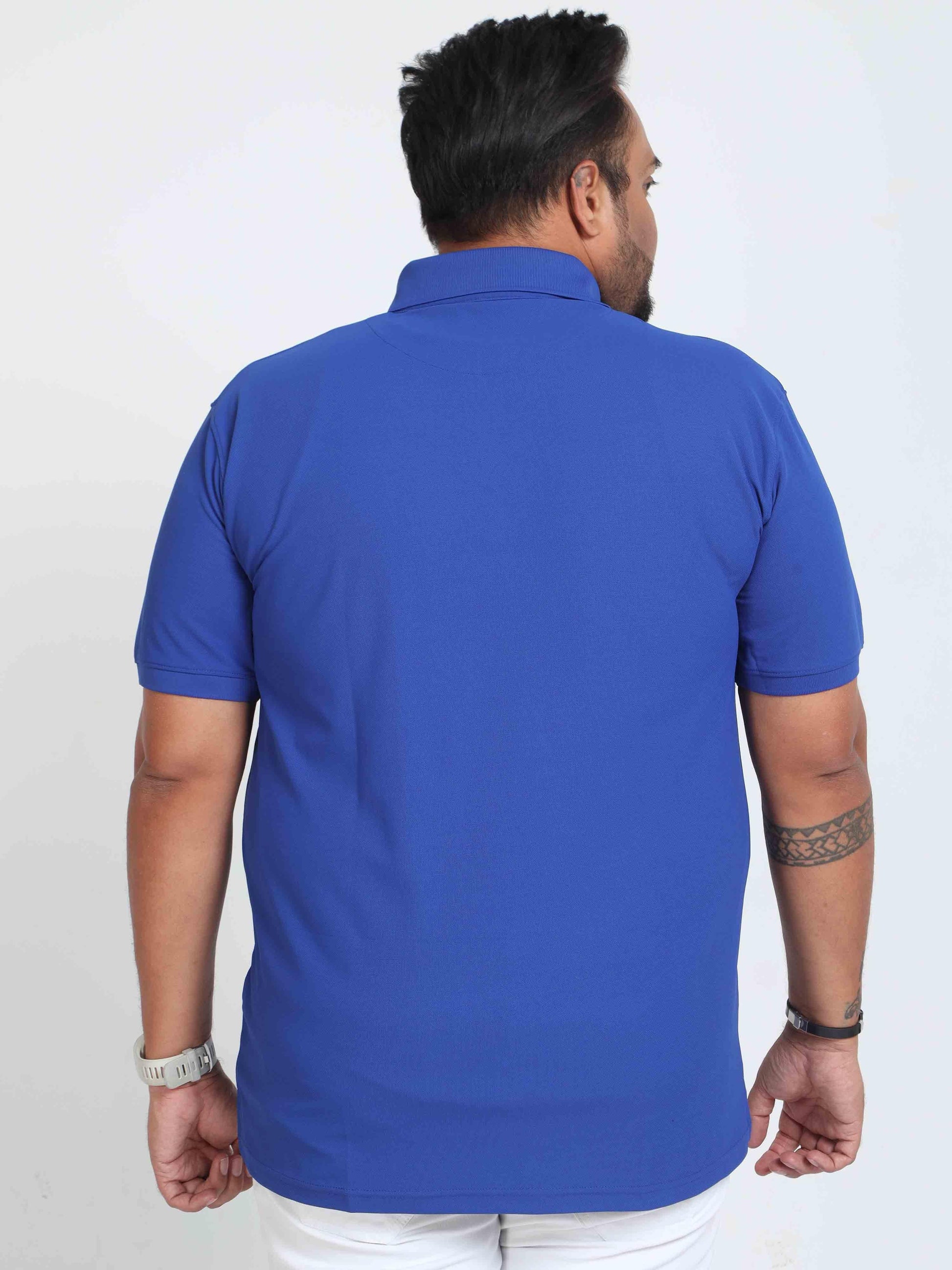 Plus Size Imperial Blue Men's Polo T-shirt