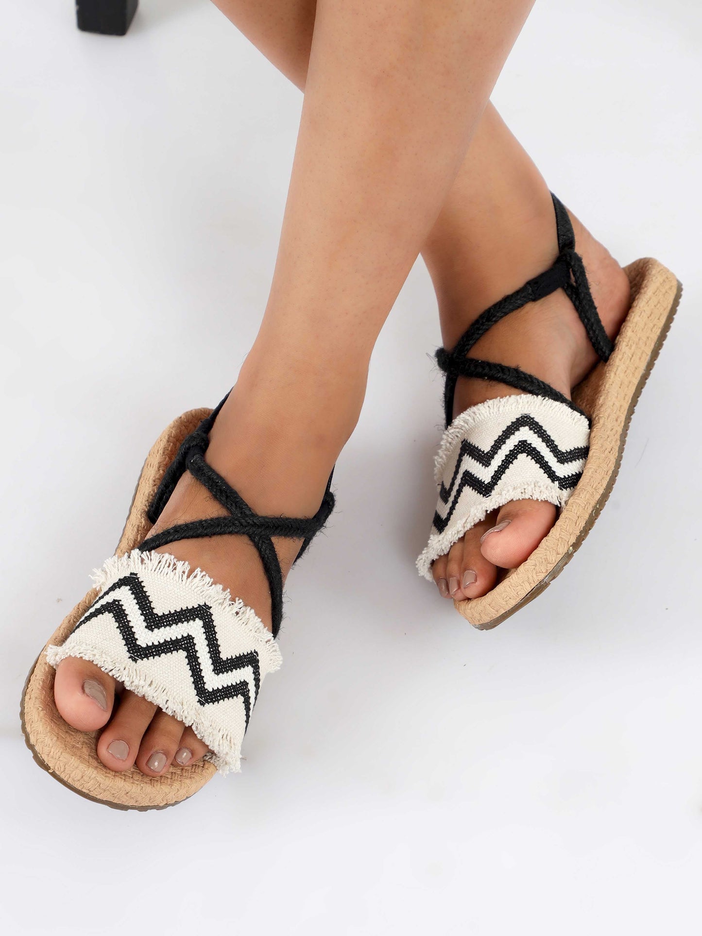White and Black Footwear for women