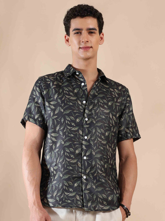 Half sleeve printed polyester cotton shirt for Men