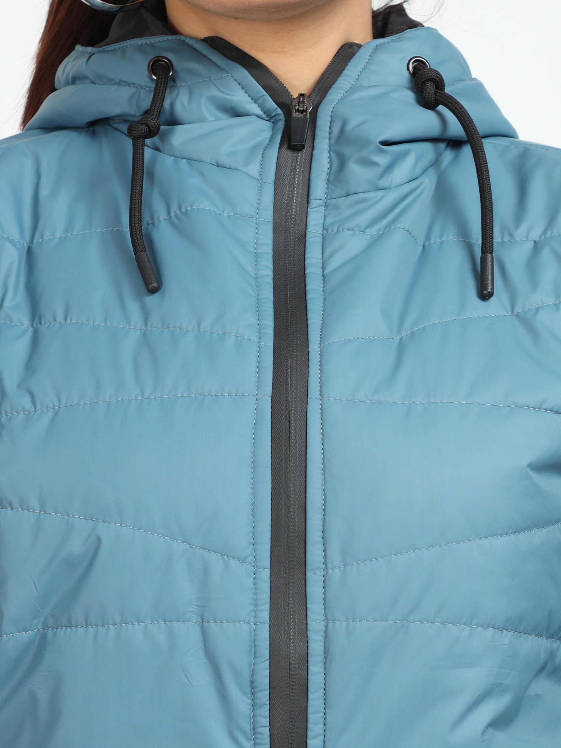 Women Air Force Blue Bomber Jacket with Hood