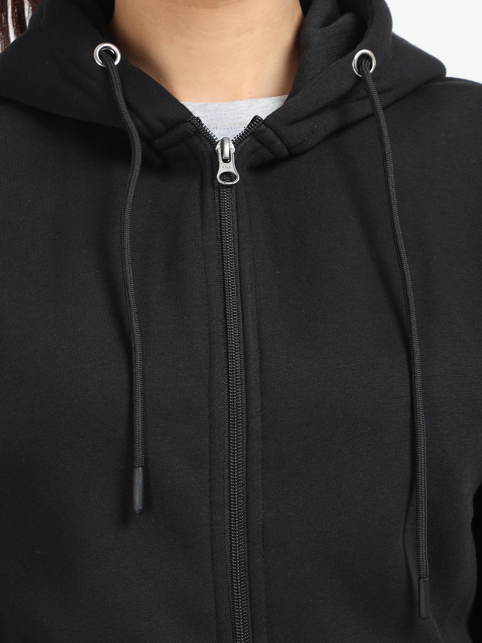 Black Zipper Hoodie