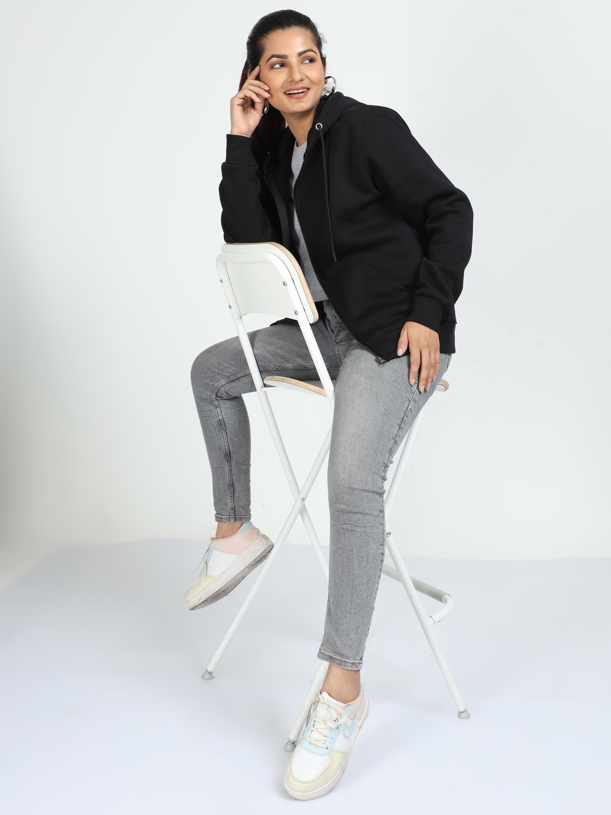 Black Zipper Hoodie
