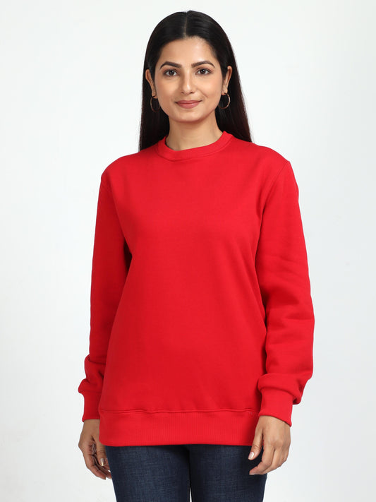 Red Round Neck Sweatshirt