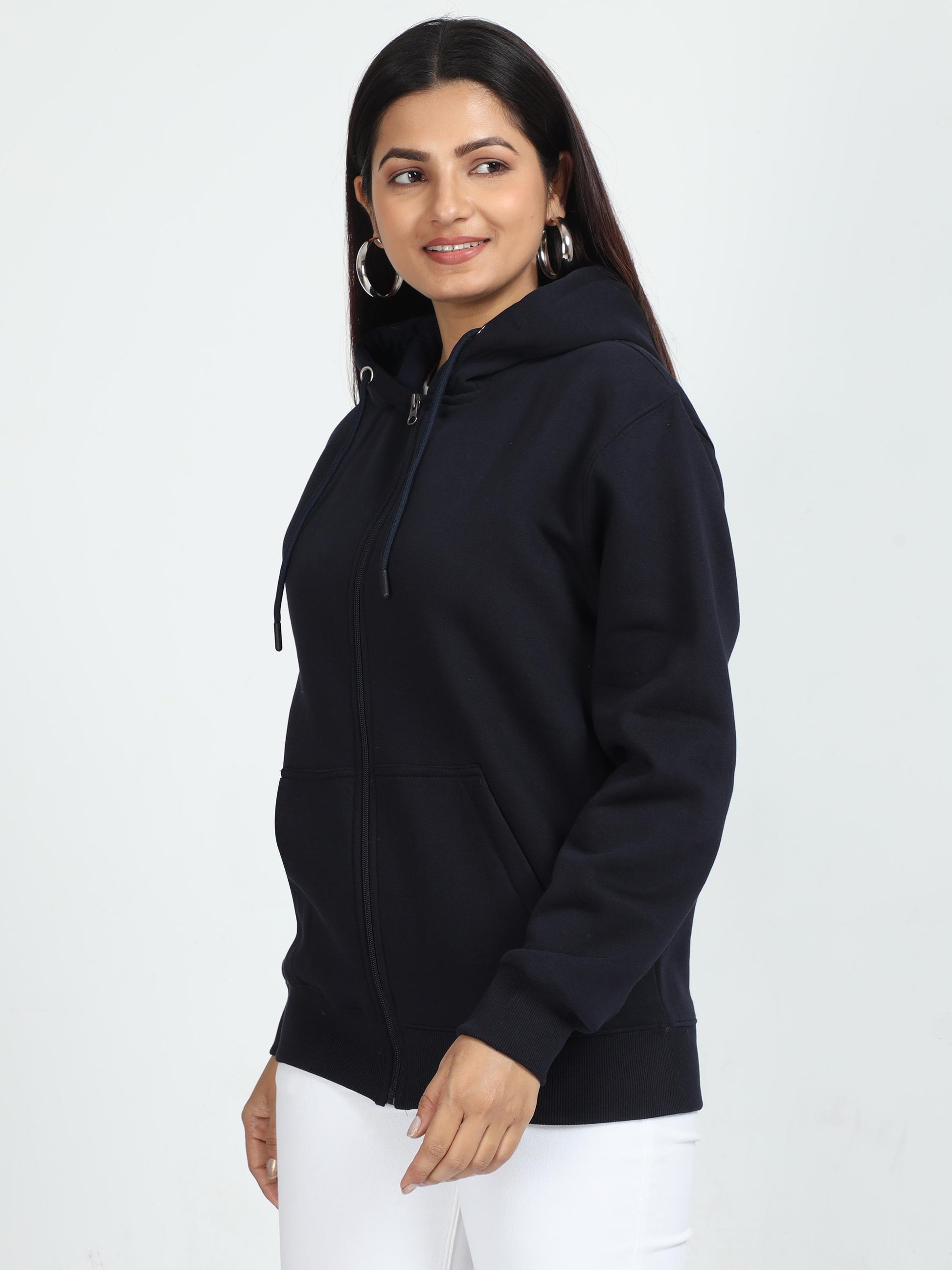 Navy Blue Zipper Hoodie