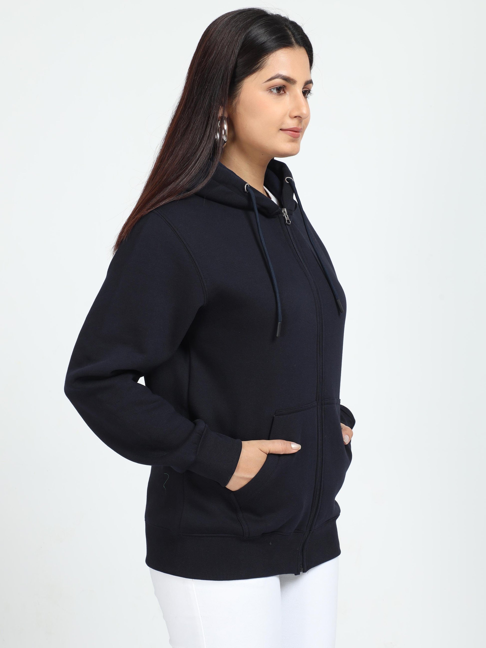 Navy Blue Zipper Hoodie