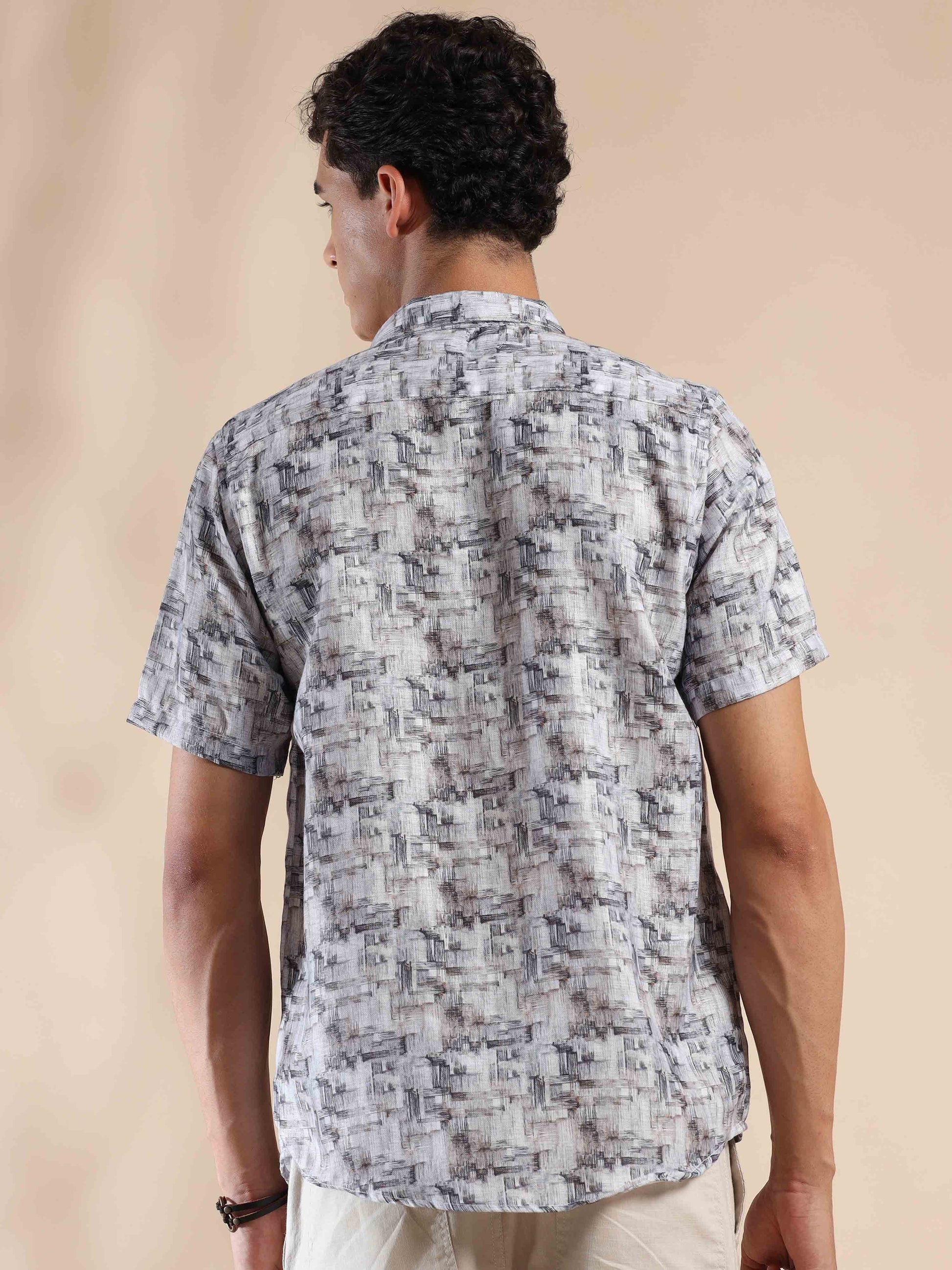 Half Sleeves printed Polyester Cotton shirt for Men
