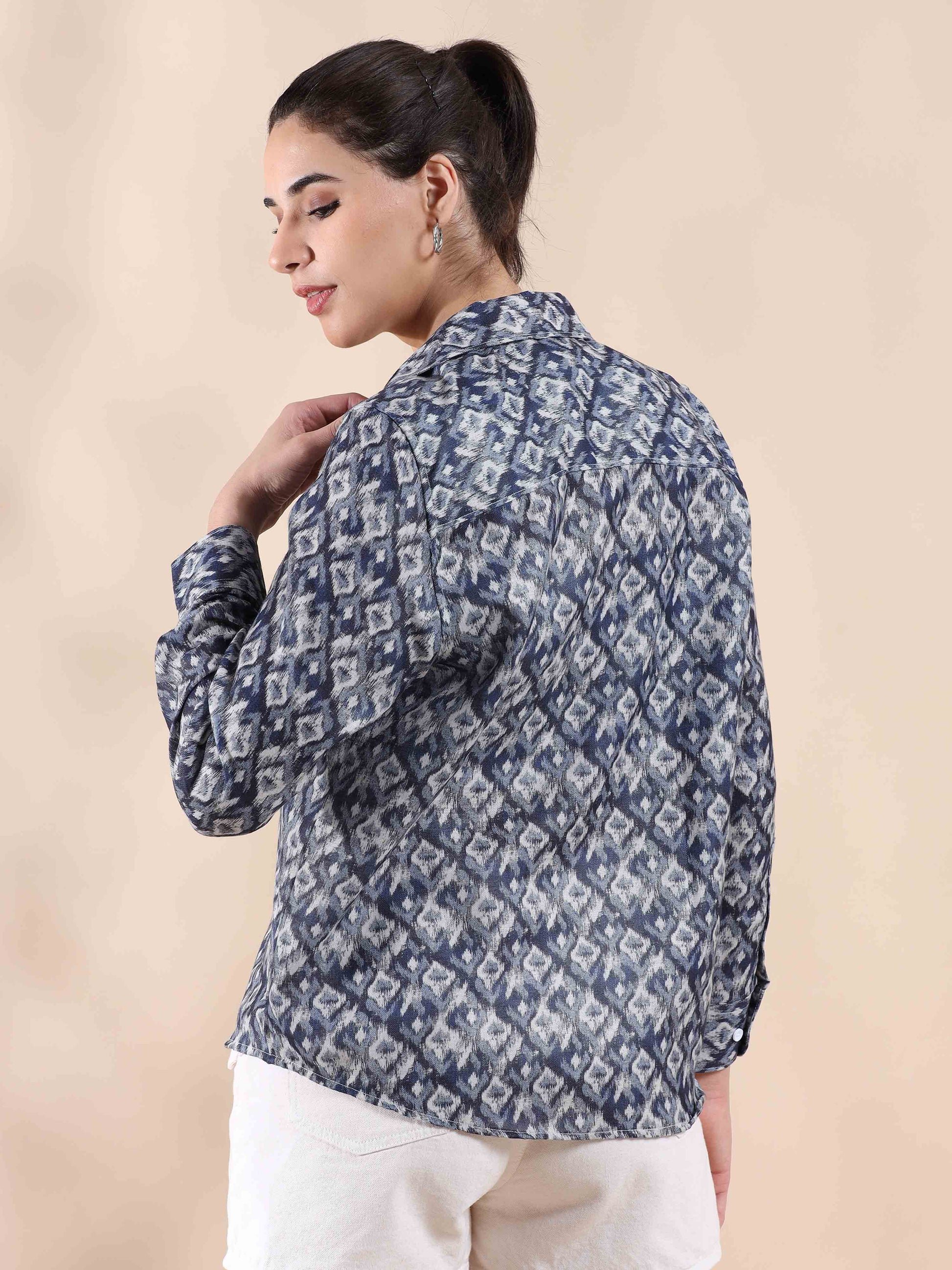 Grey Cotton Shirt for Women