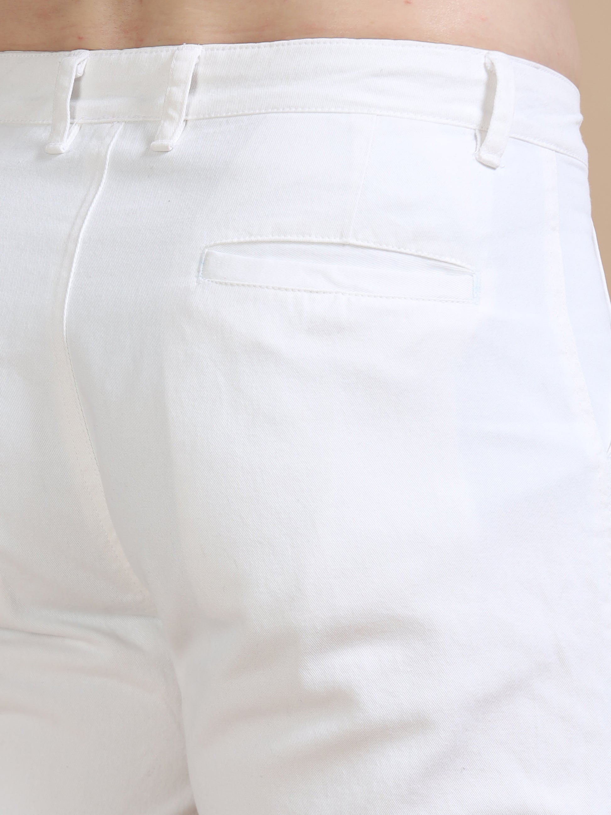 White Utility Denim Plus Size Cargo for Men