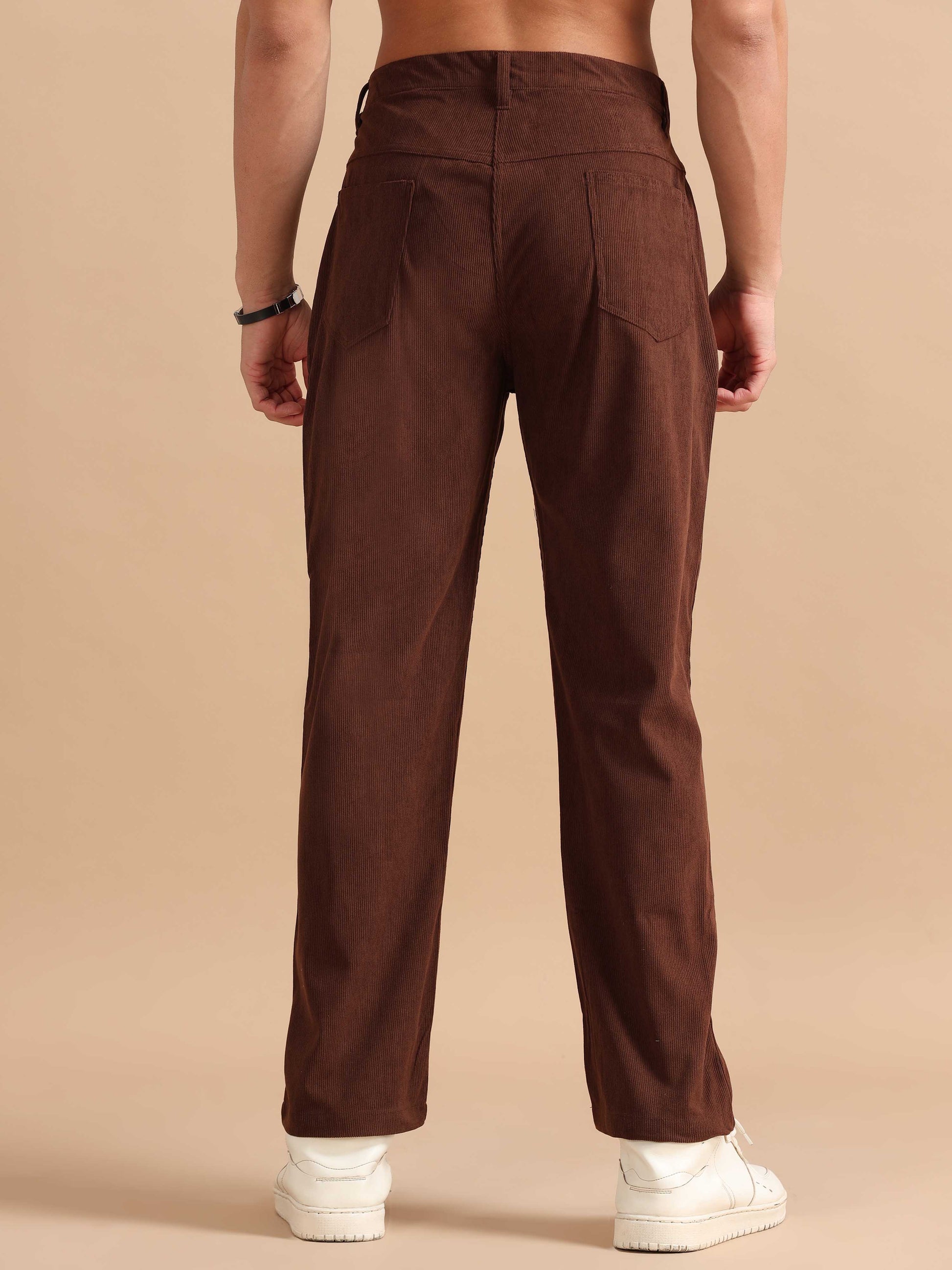 Mens Brown Corduroy Trousers