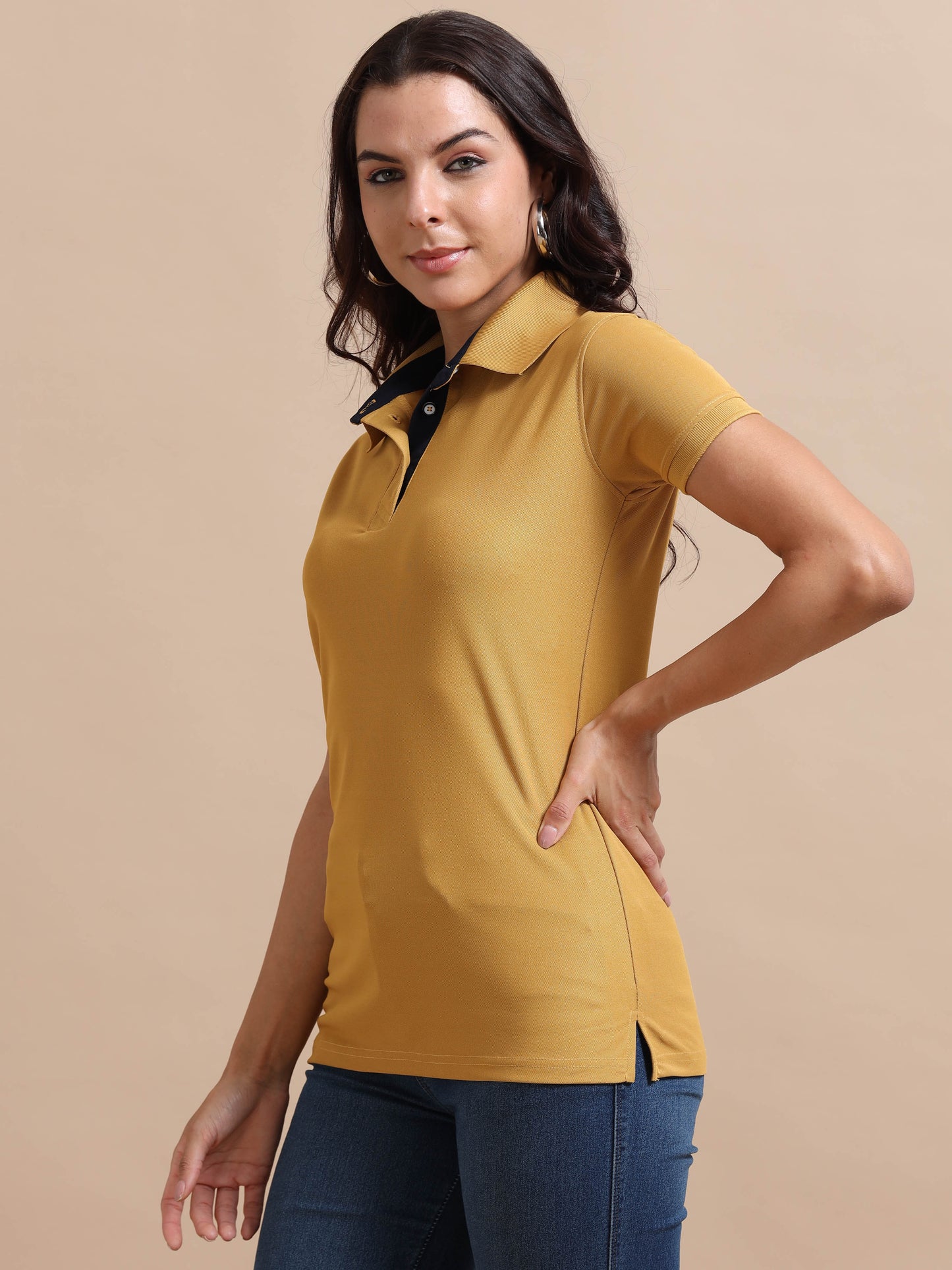 Mustard Yellow Women's Polo T-shirt