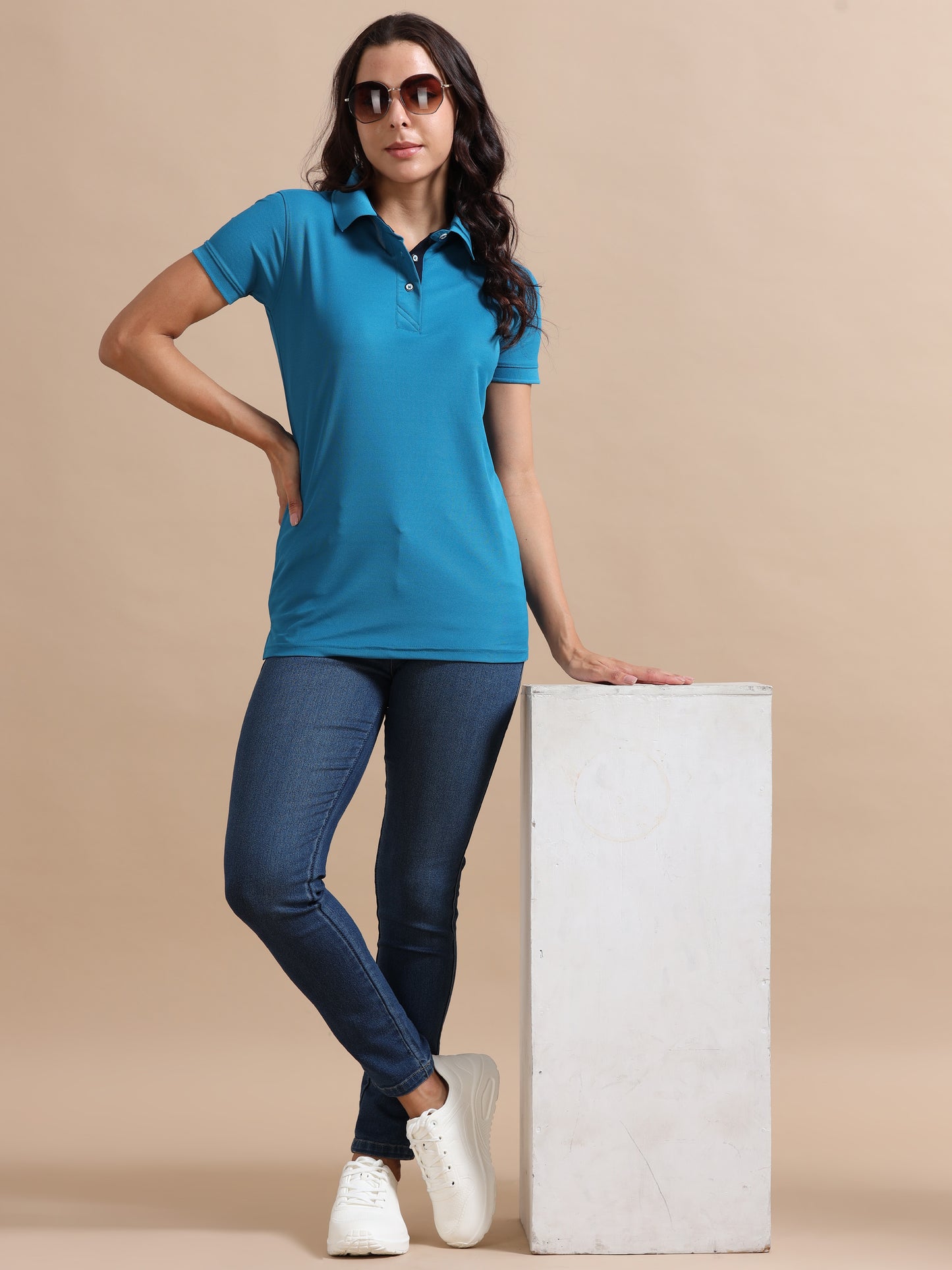 Sea Blue Women's Polo T-shirt