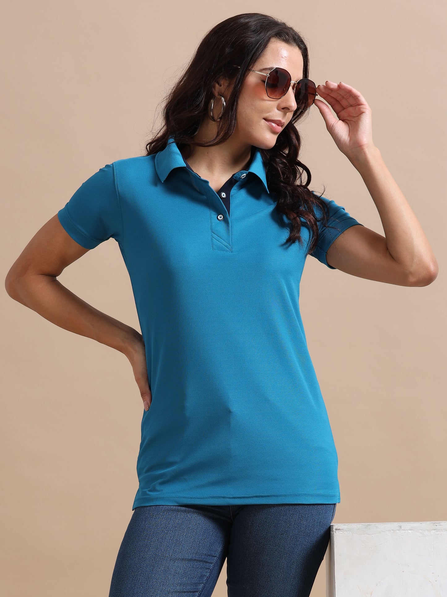 Sea Blue Women's Polo T-shirt