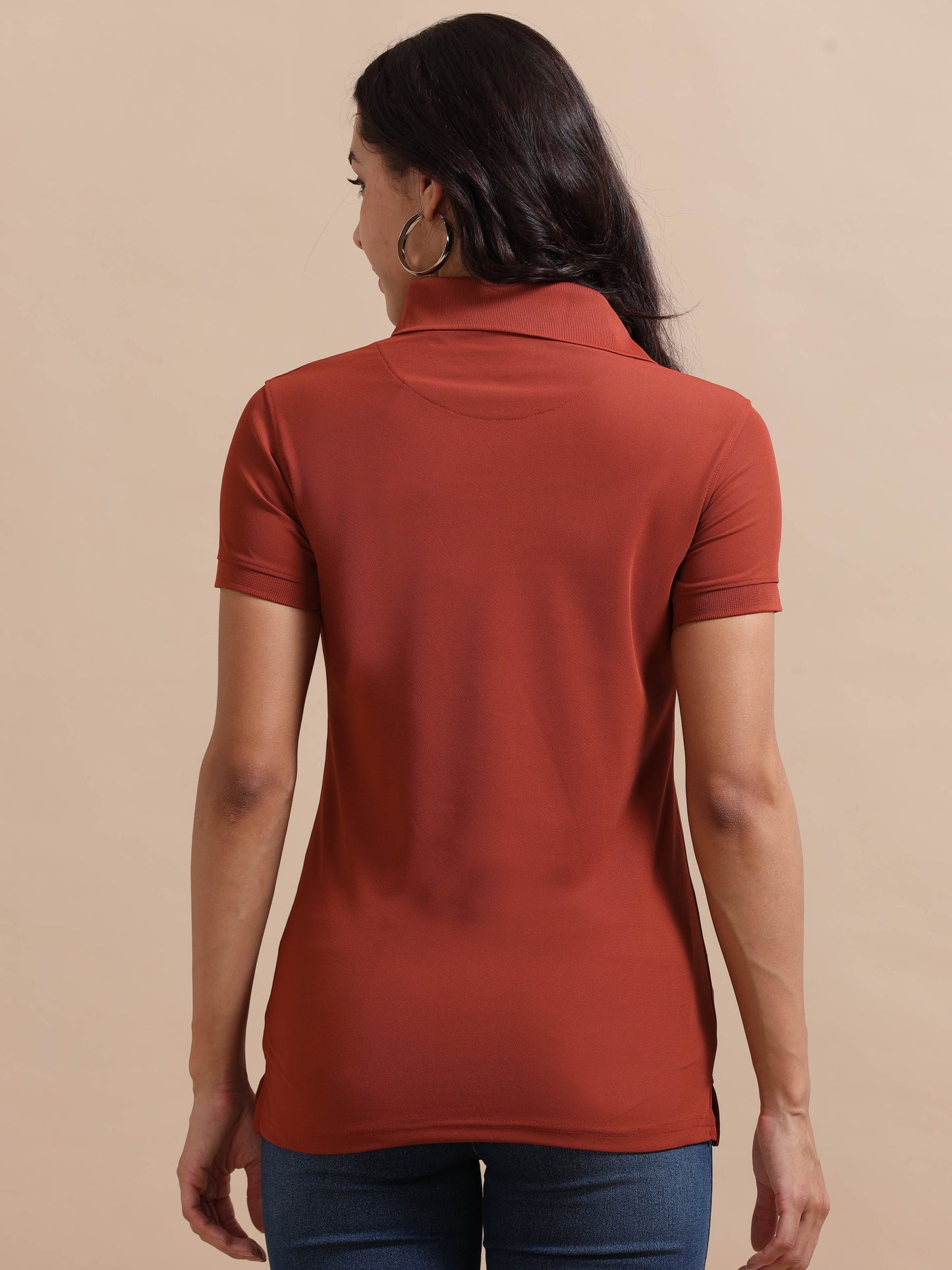 Brick Red Women's Polo T-shirt