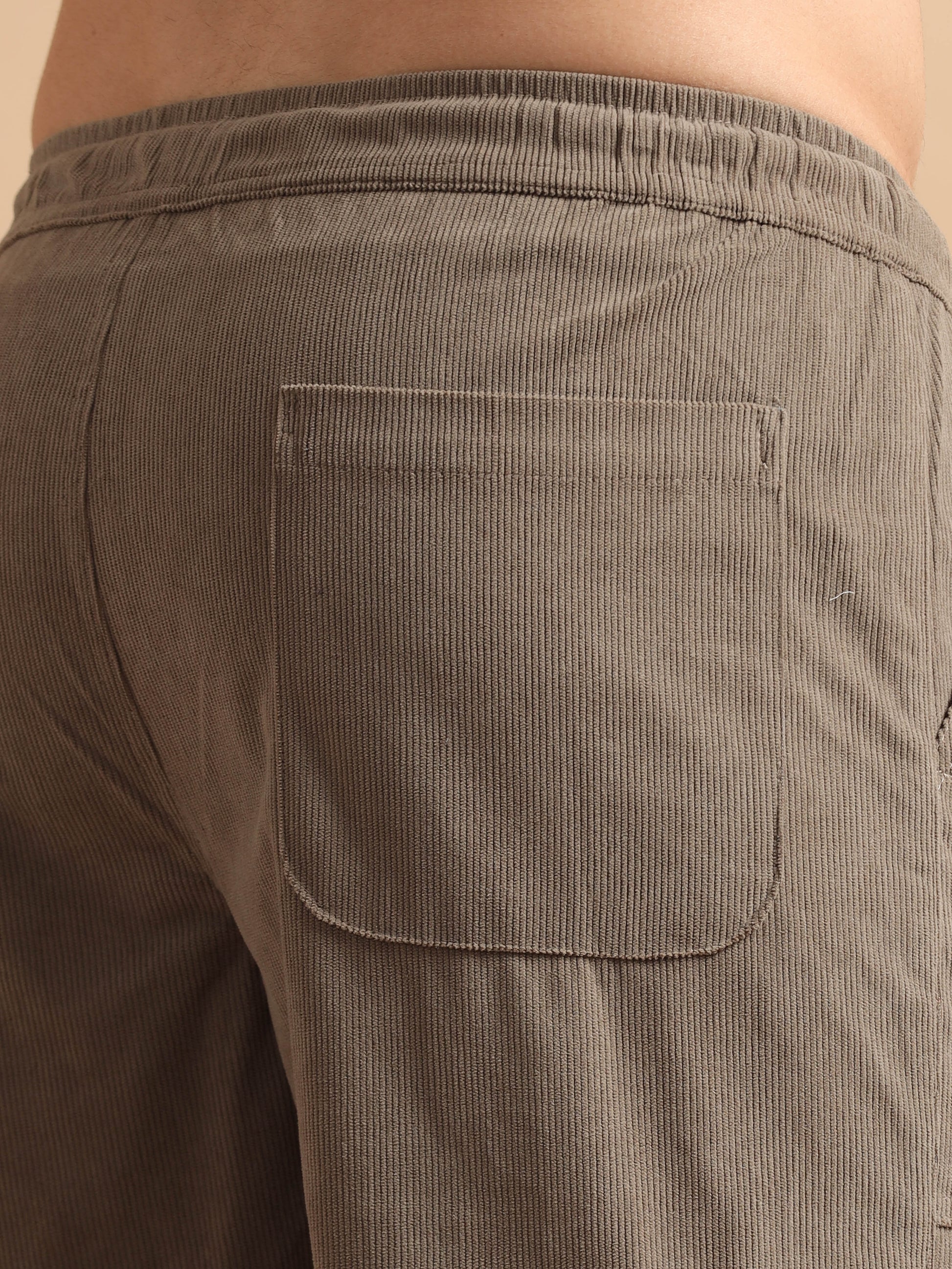 Corduroy Tan 6 Pocket Cargo Pants for Men