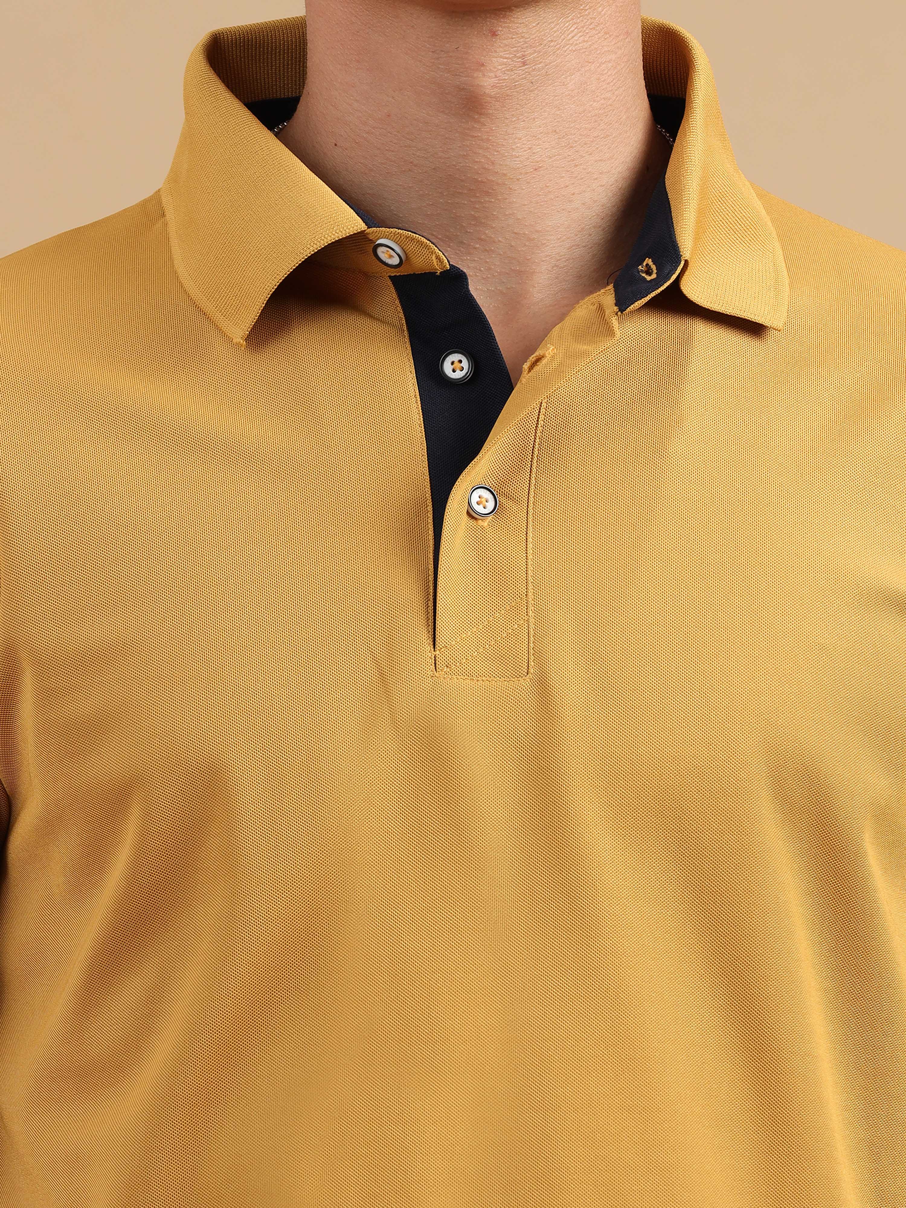 Mustard Yellow Men's Polo T-shirt