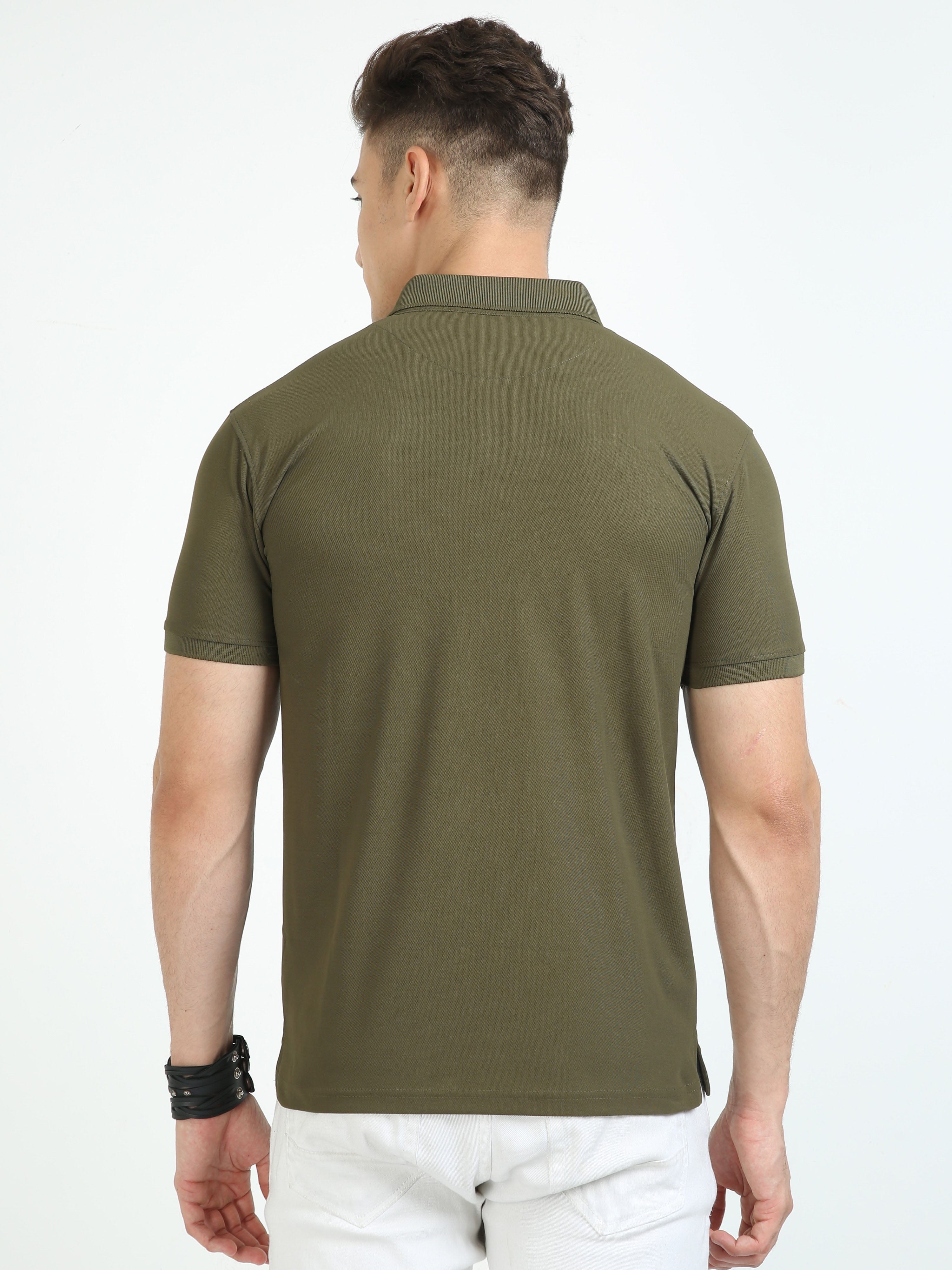 Shop Latest olive green polo t shirt mens Online in India