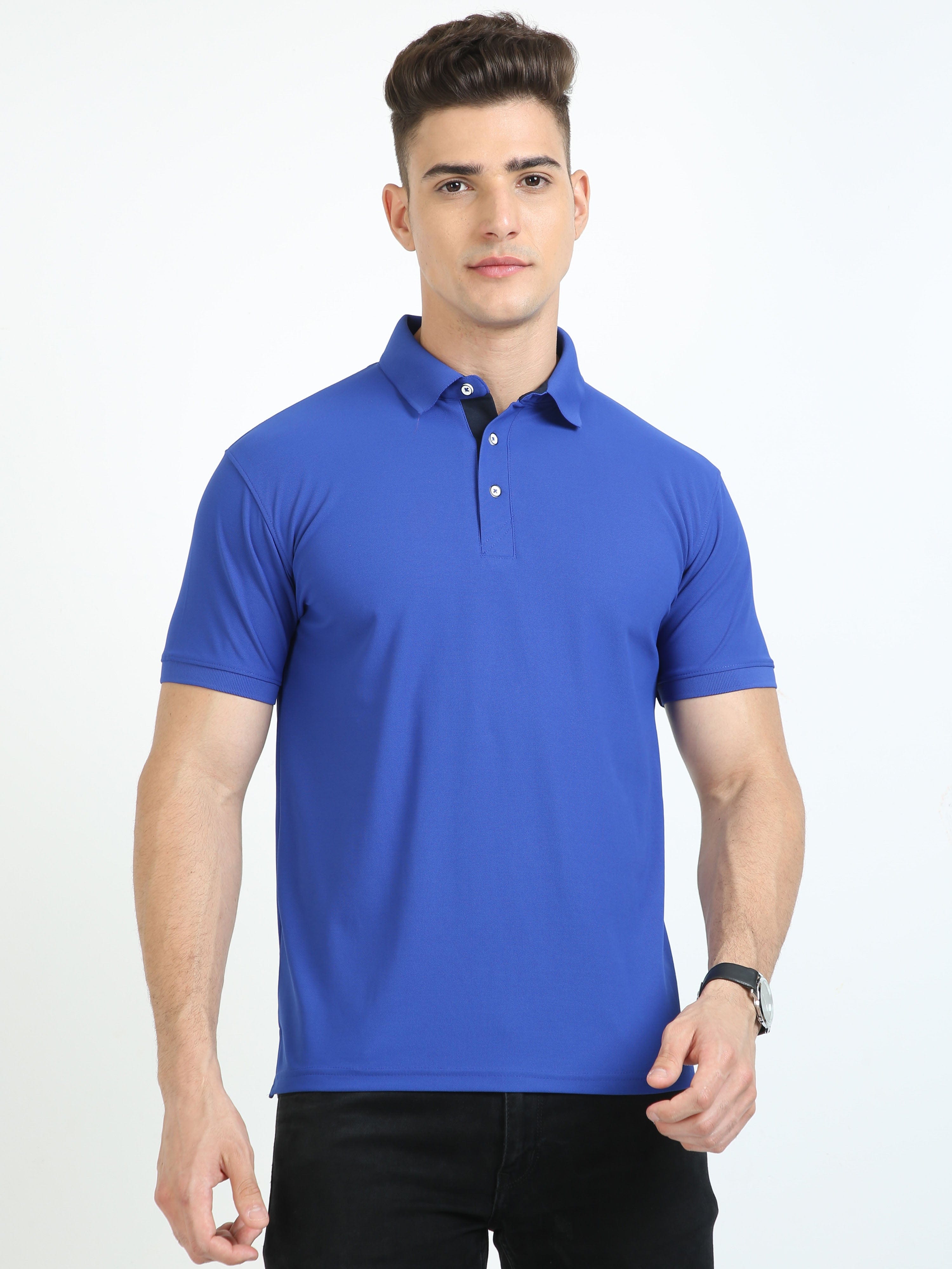 Buy Trendy blue polo t shirt For Men Online at Finch