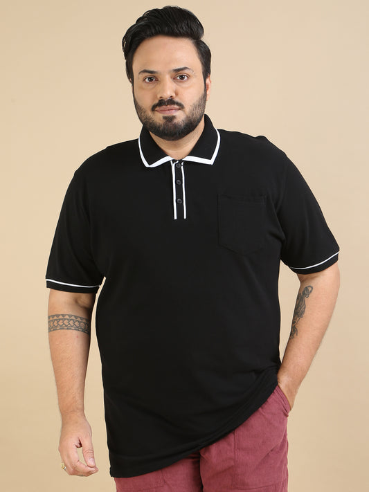 Black Polo Neck Plus Size for Men