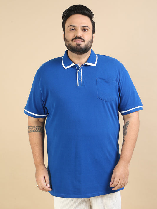 Ultra Soft Blue Polo t Shirt Plus Size for Men