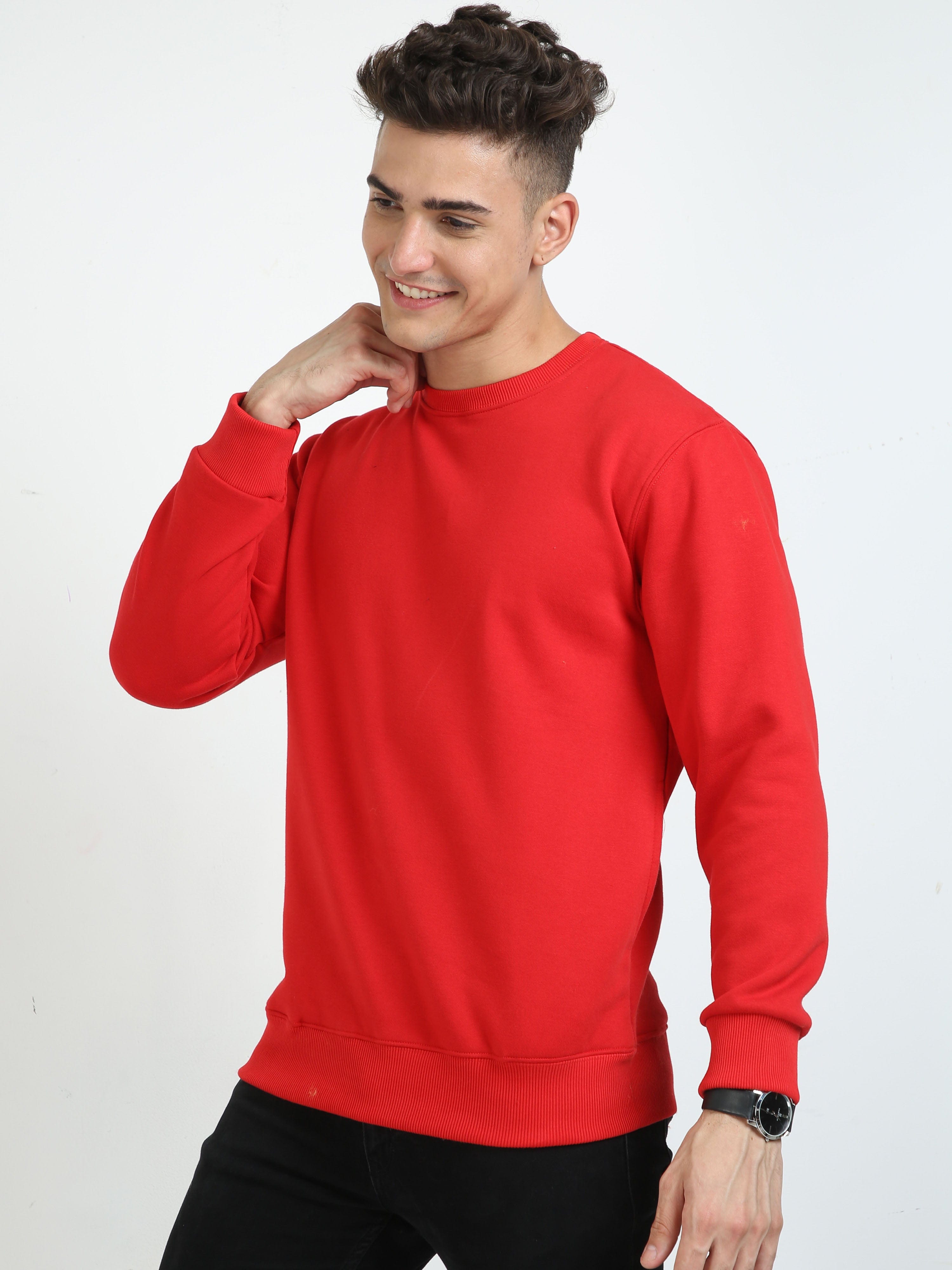 Buy Cool Red men's round neck sweatshirts Online in India