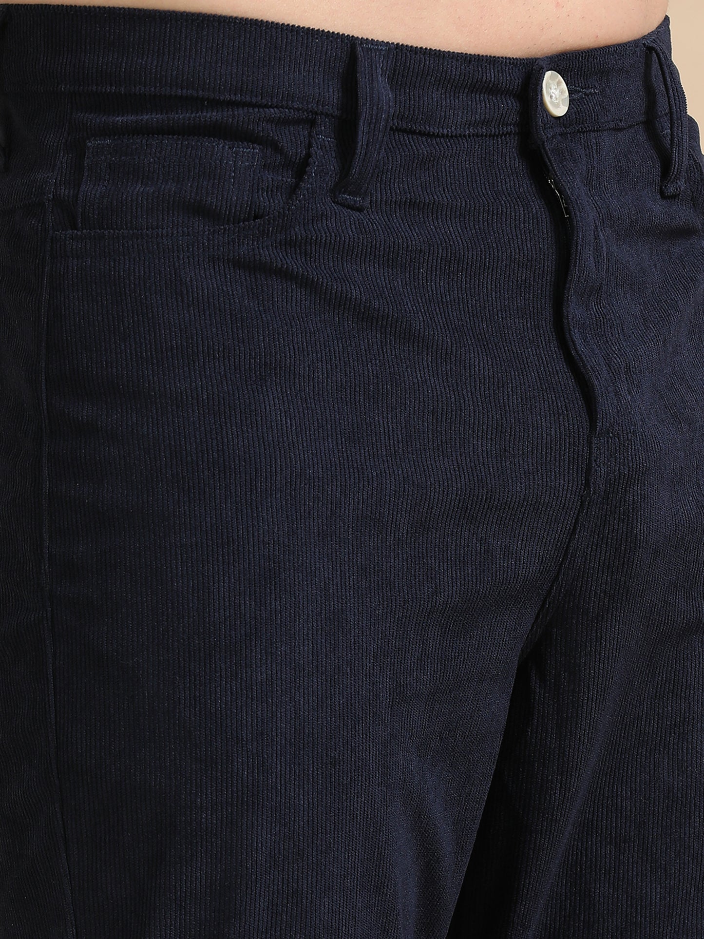 Plus Size Navy blue Corduroy Trousers