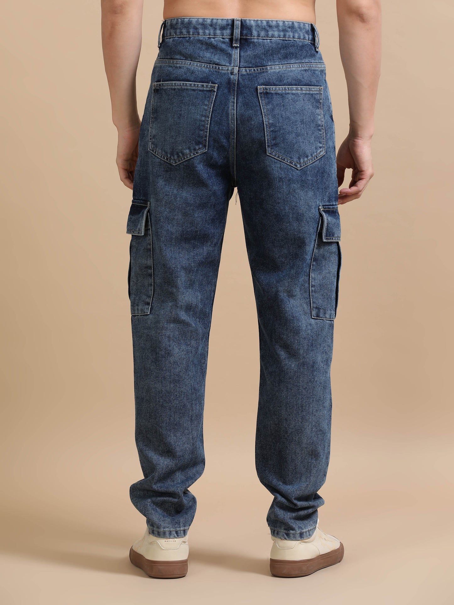 Plus Size Carbon Blue Utility Denim Cargo