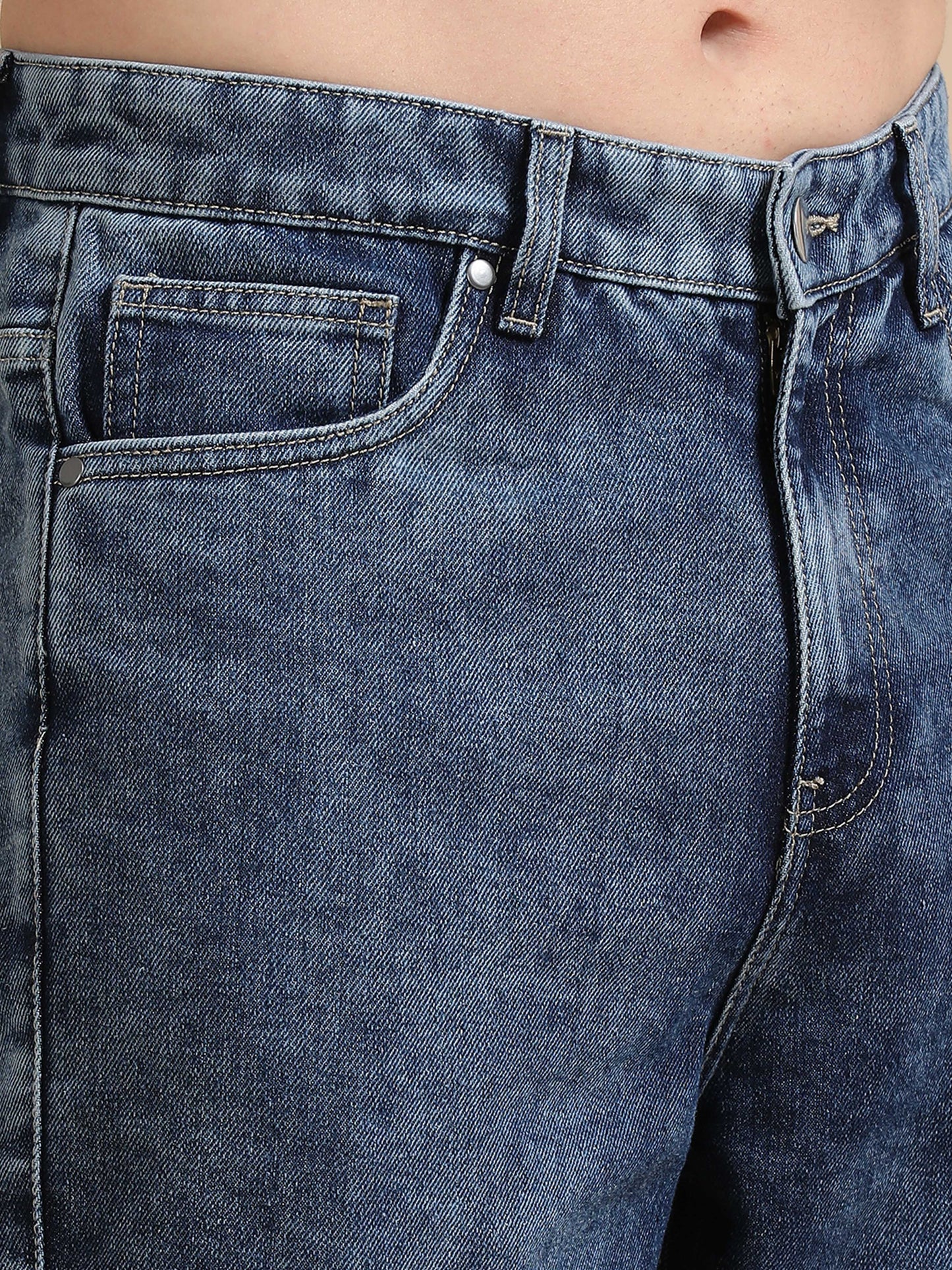 Plus Size Carbon Blue Utility Denim Cargo