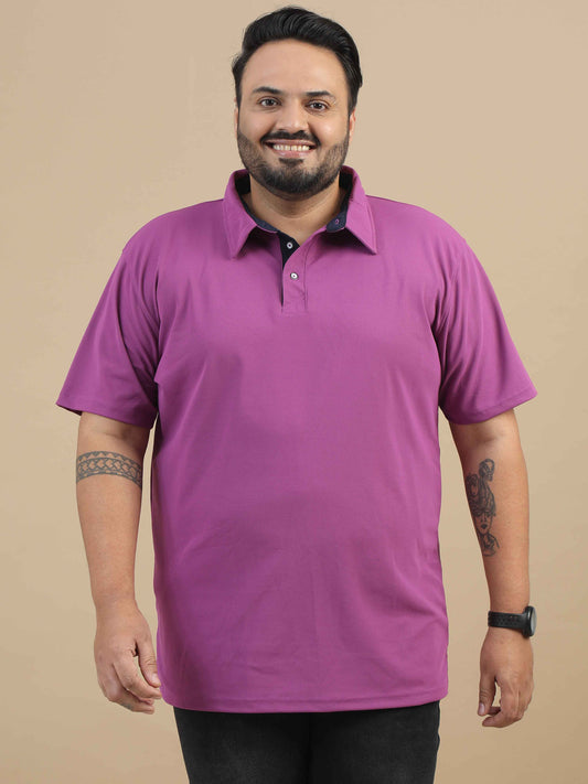 Plus Size Light Plum Men's Polo T-shirt