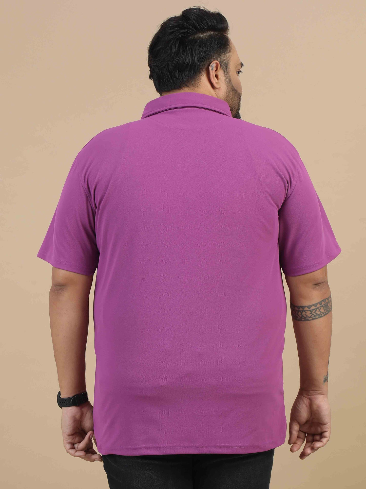 Plus Size Light Plum Men's Polo T-shirt