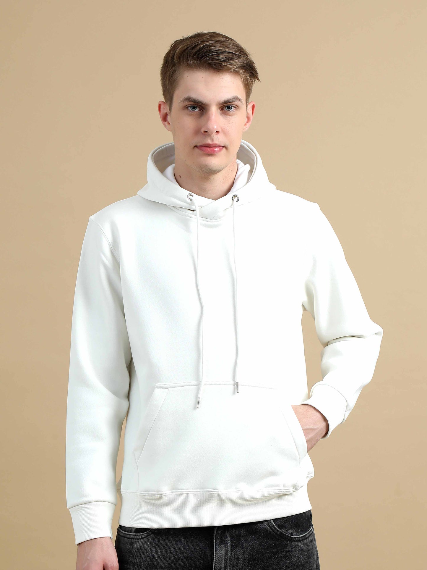 Cozy Peak White Hoodie For Men