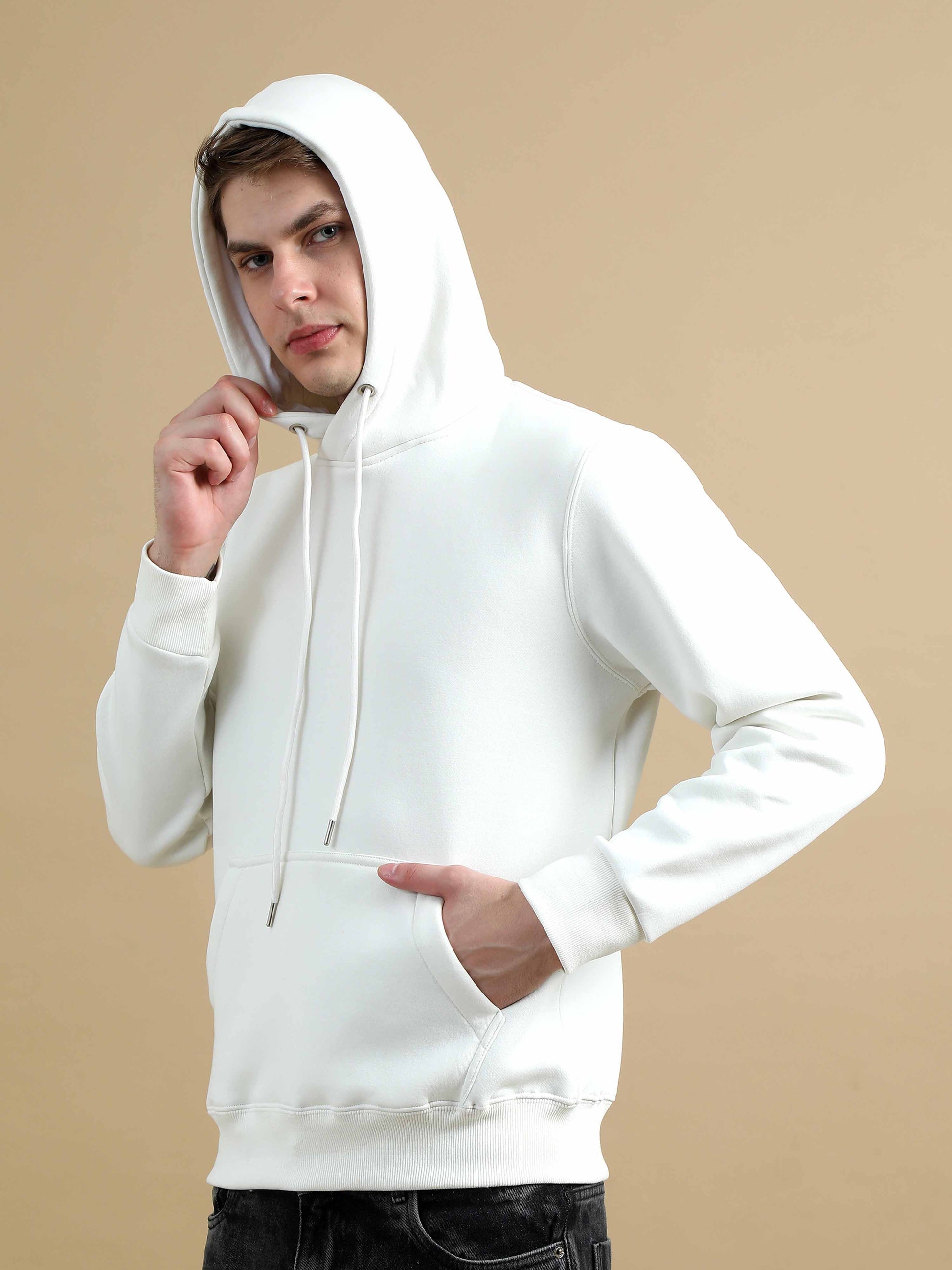 Cozy Peak White Hoodie For Men