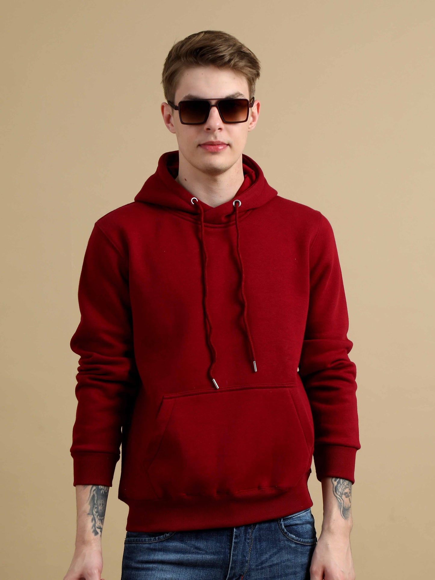 Cozy Peak Red Hoodie For Men