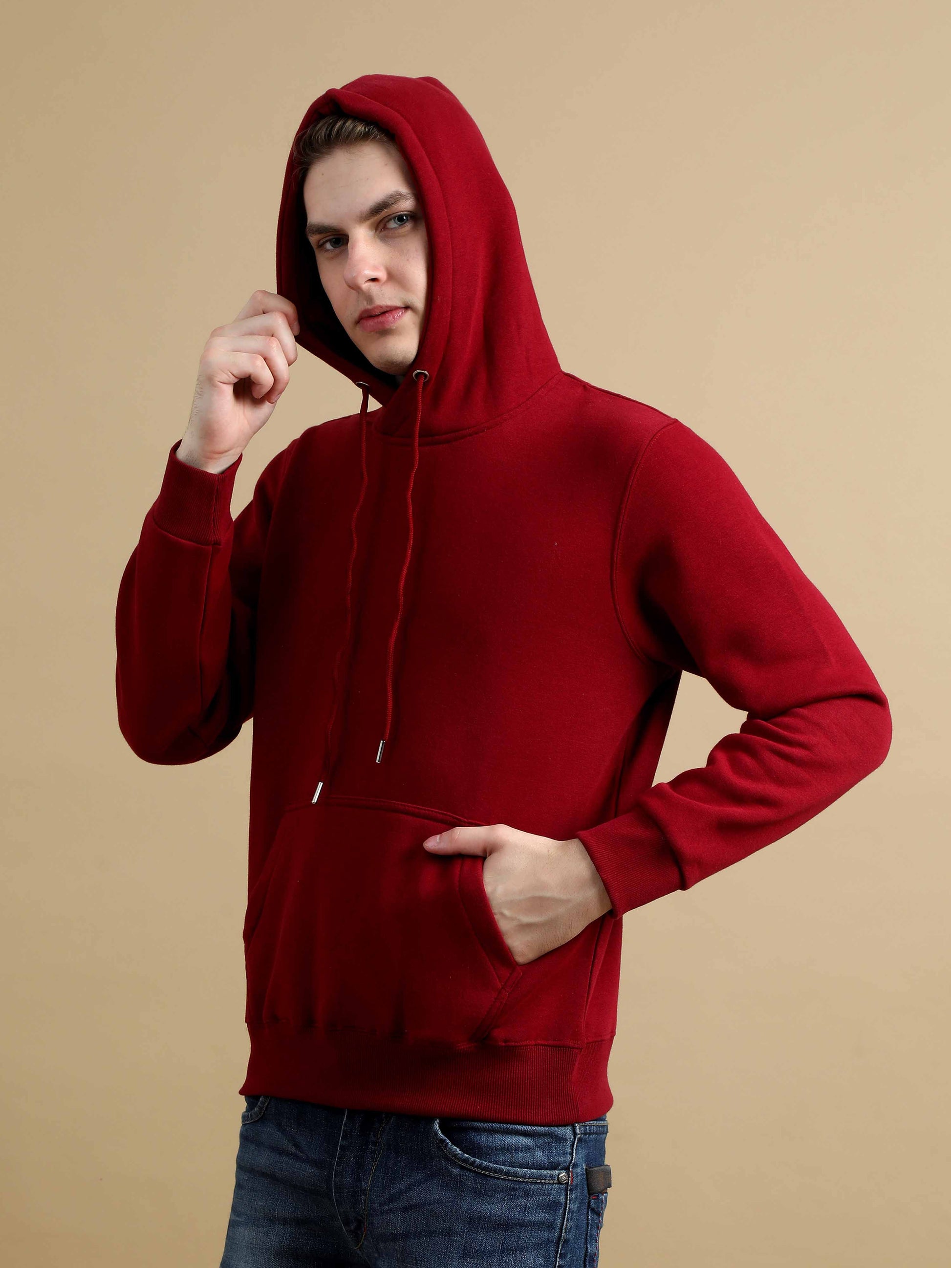 Cozy Peak Red Hoodie For Men