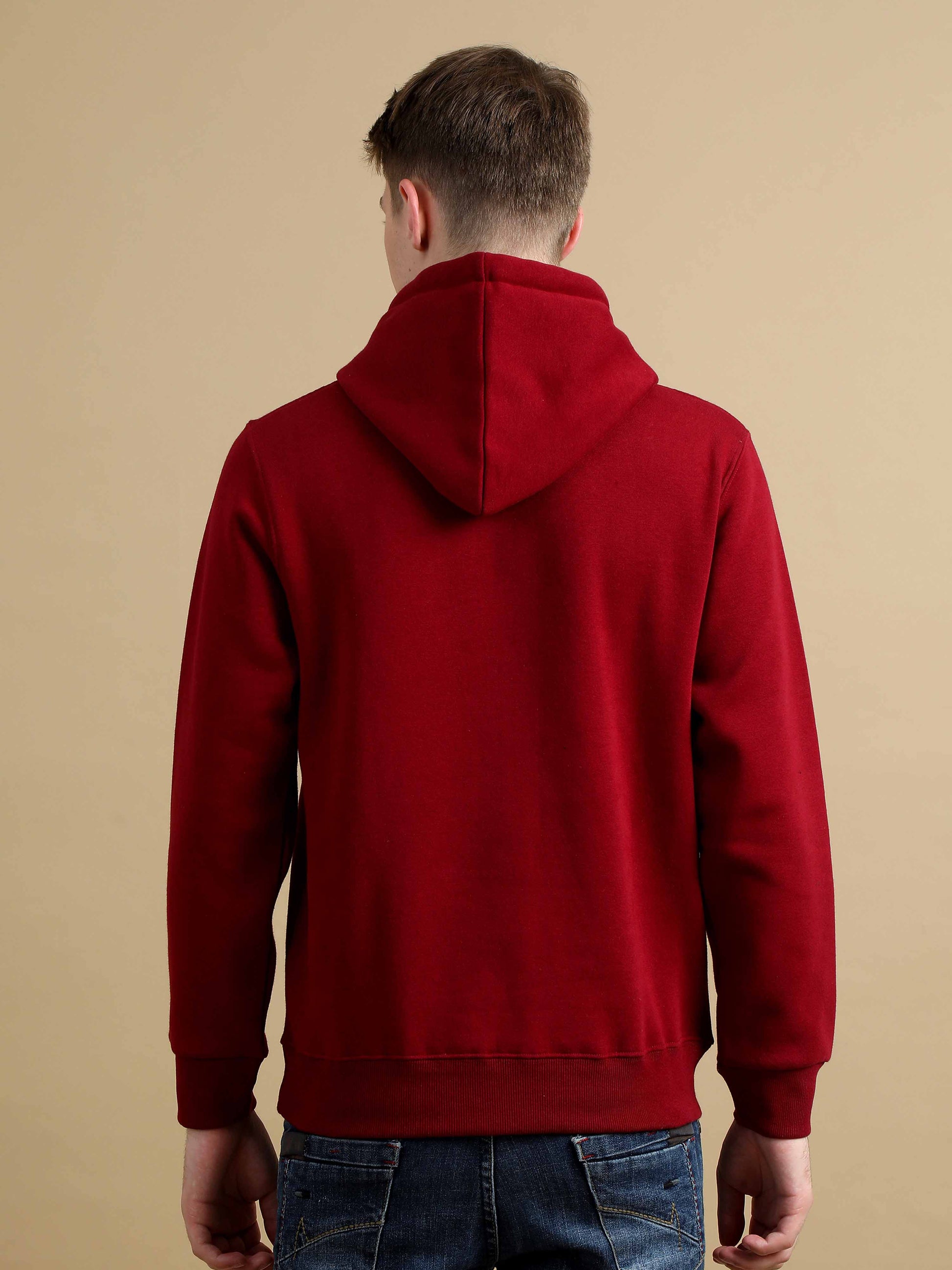 Cozy Peak Red Hoodie For Men