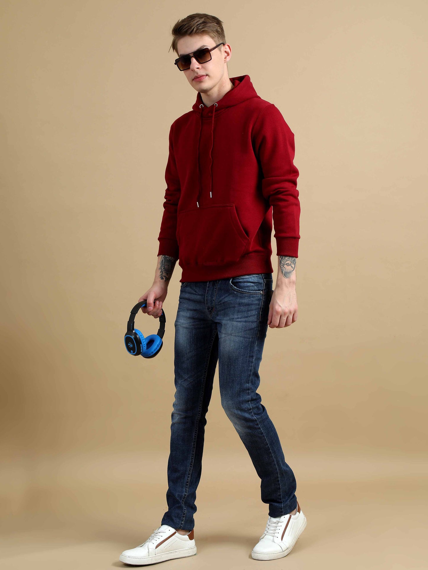 Cozy Peak Red Hoodie For Men