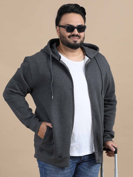 CozyPeak Plus Size Gray Hoodie