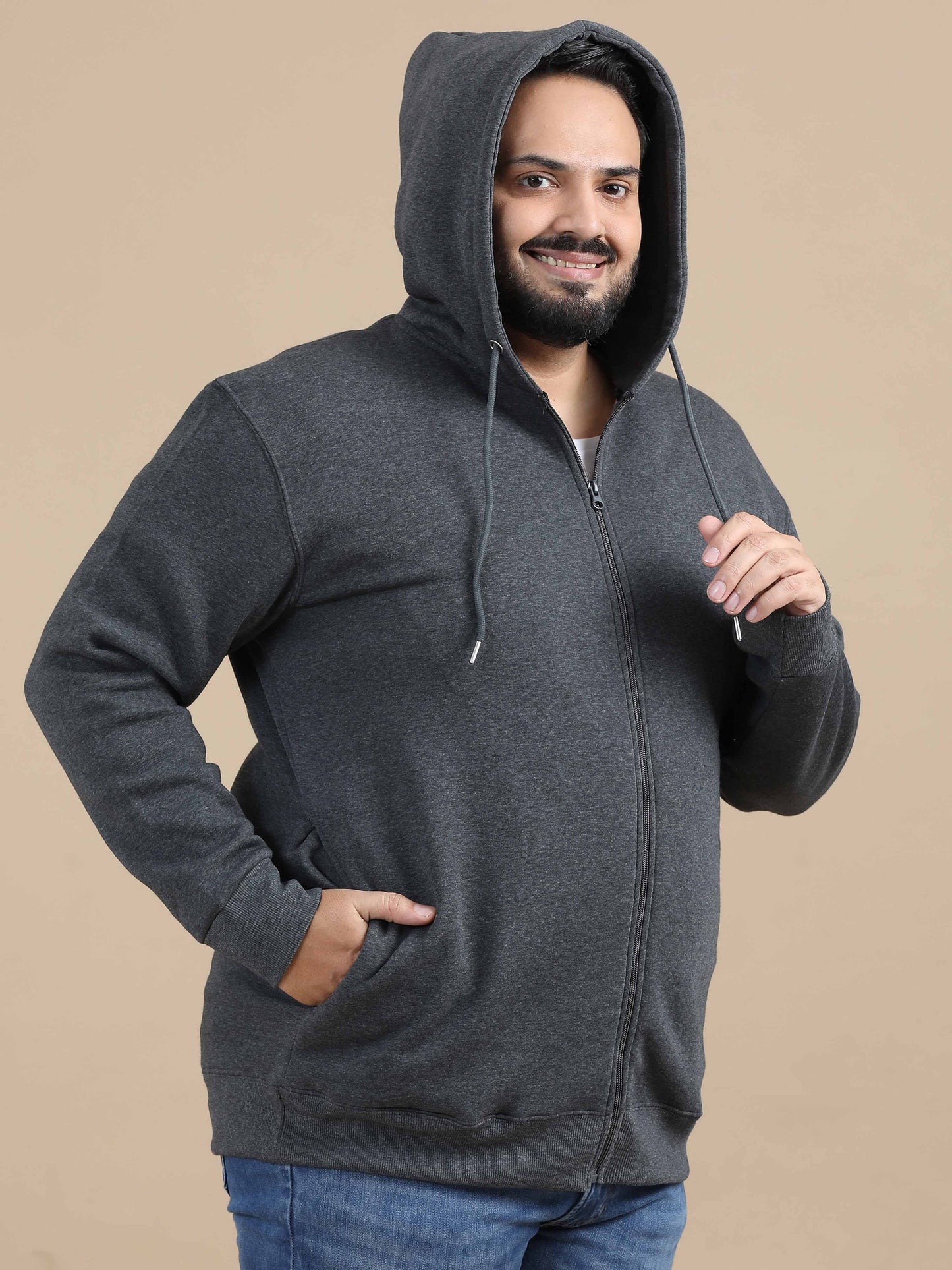 CozyPeak Plus Size Gray Hoodie