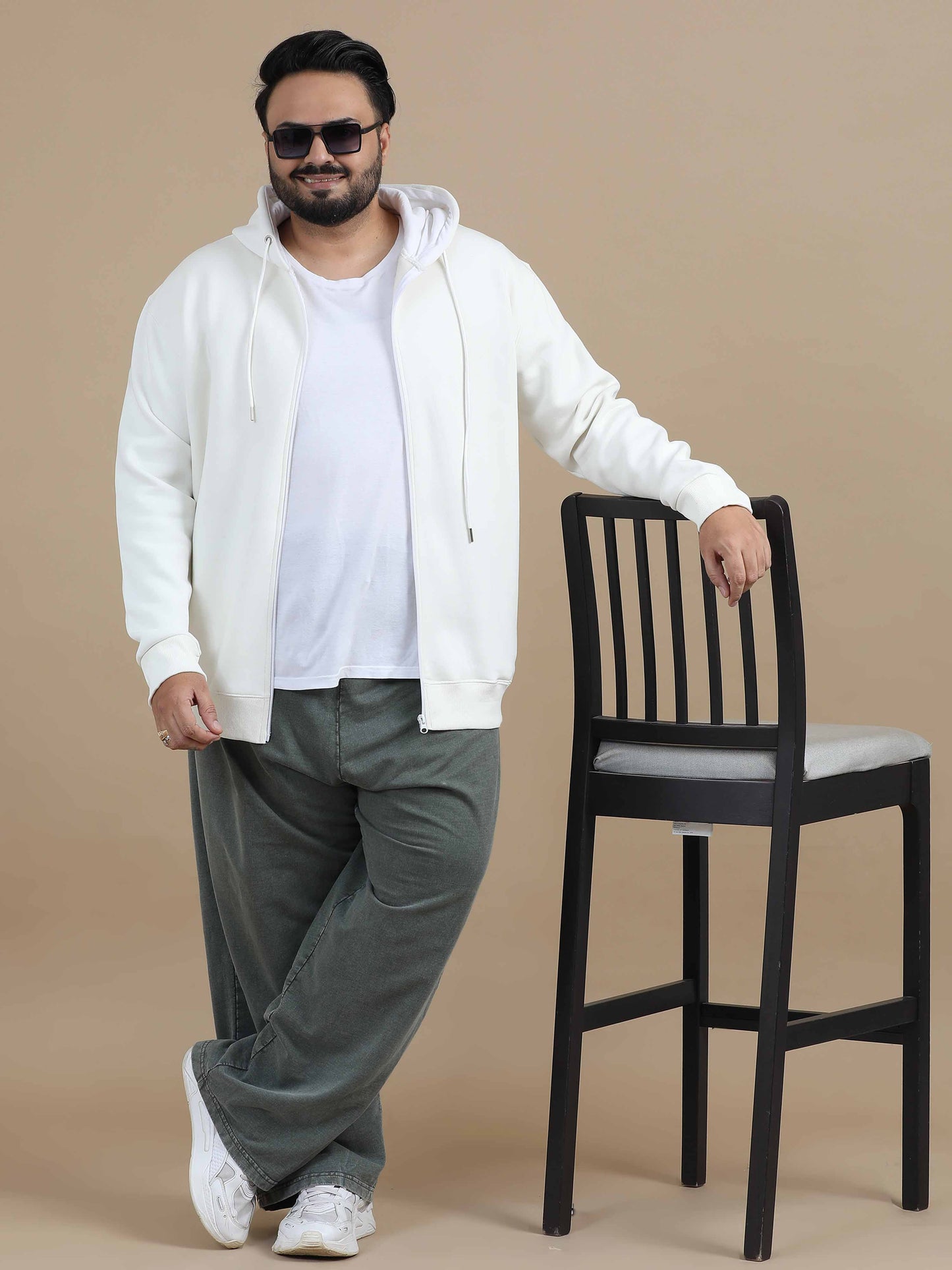 CozyPeak Plus Size White Hoodie