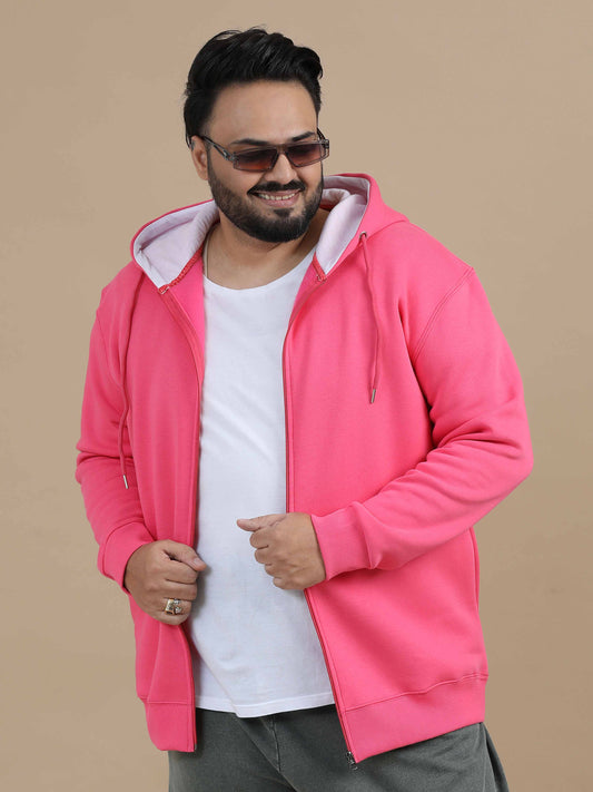 CozyPeak Plus Size Pink Hoodie