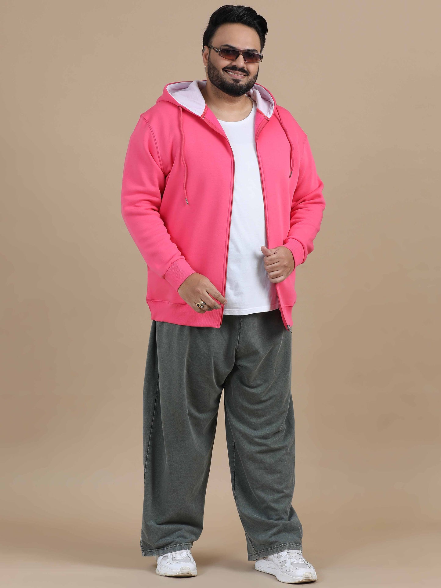 CozyPeak Plus Size Pink Hoodie