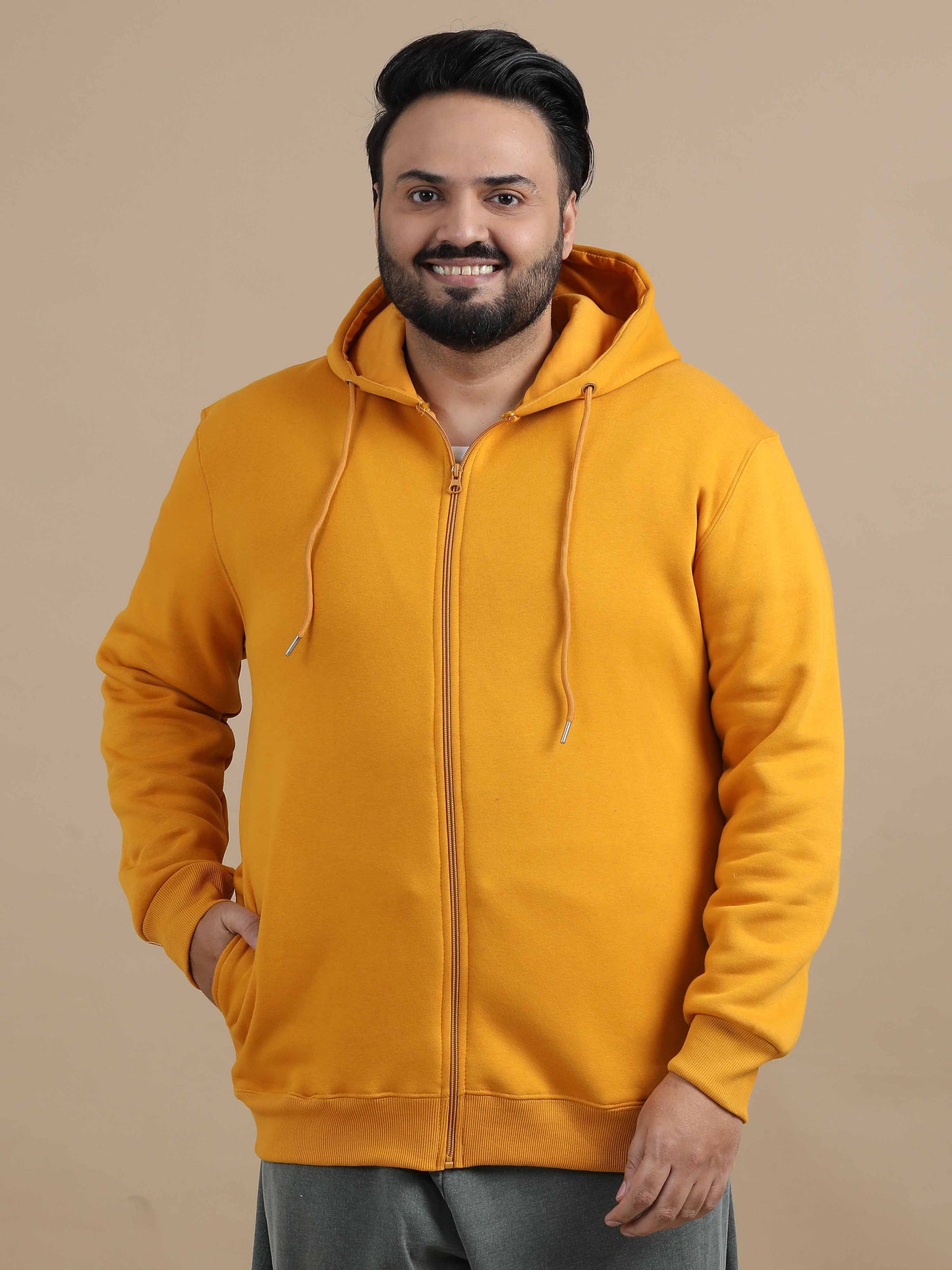 CozyPeak Plus Size Mustard Hoodie