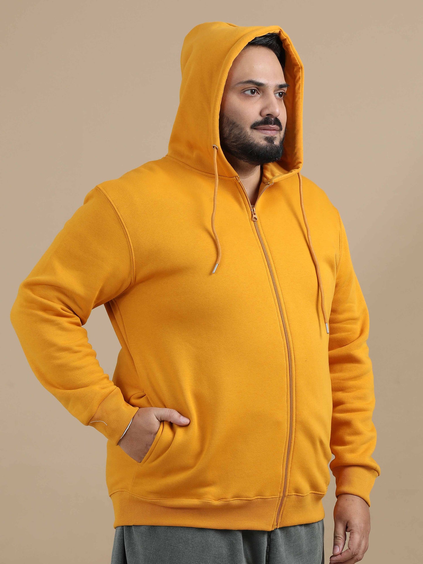 CozyPeak Plus Size Mustard Hoodie