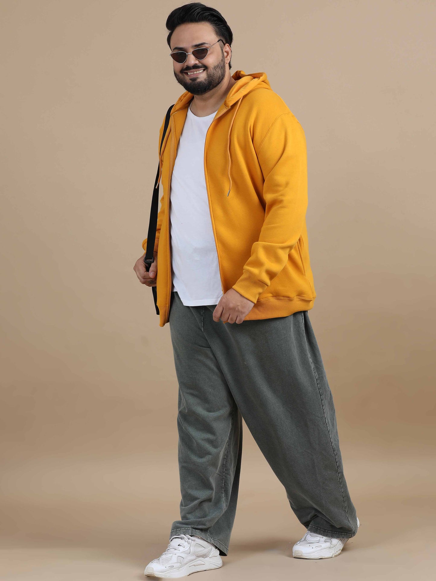 CozyPeak Plus Size Mustard Hoodie