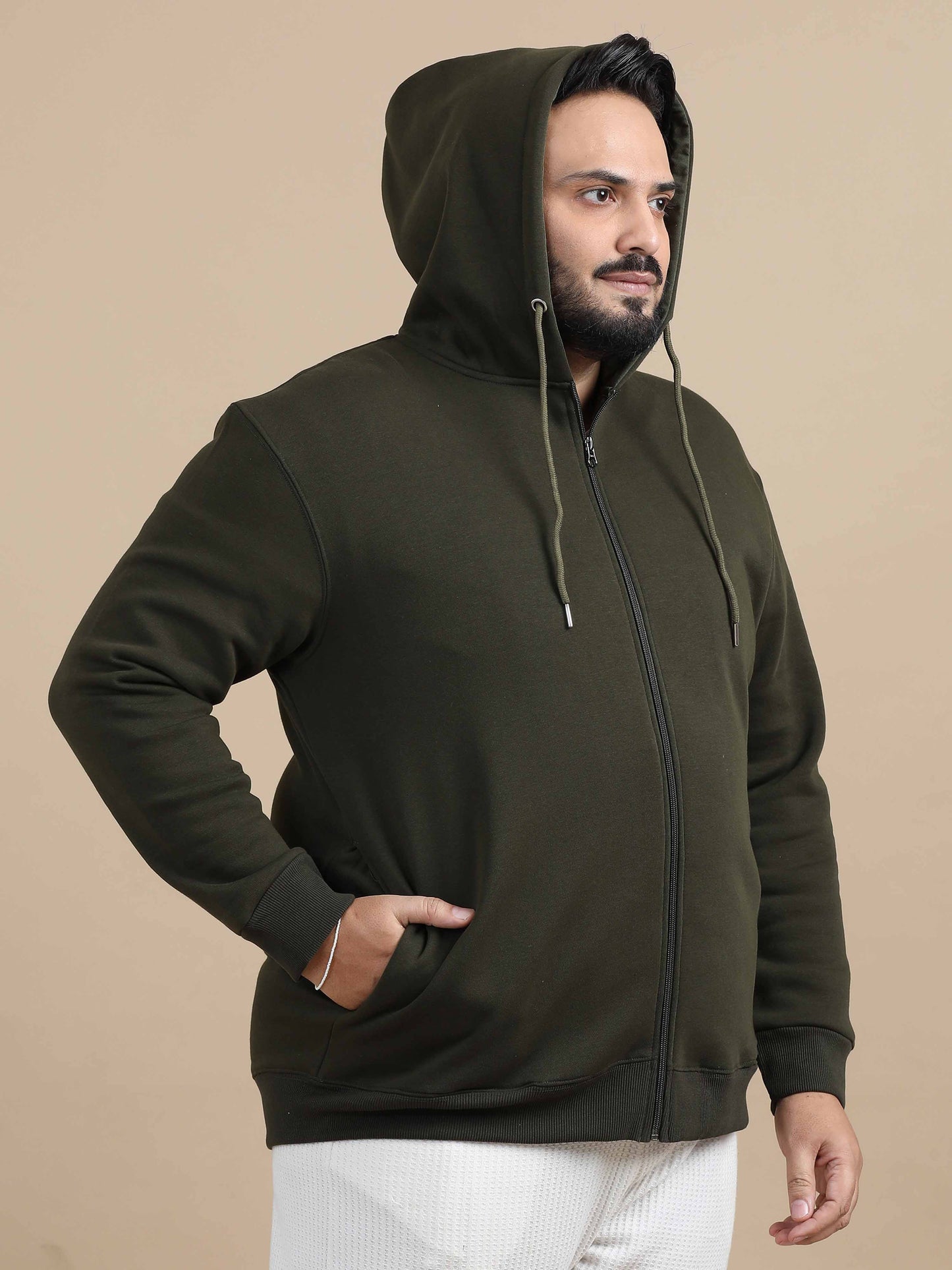 CozyPeak Plus Size Olive Hoodie