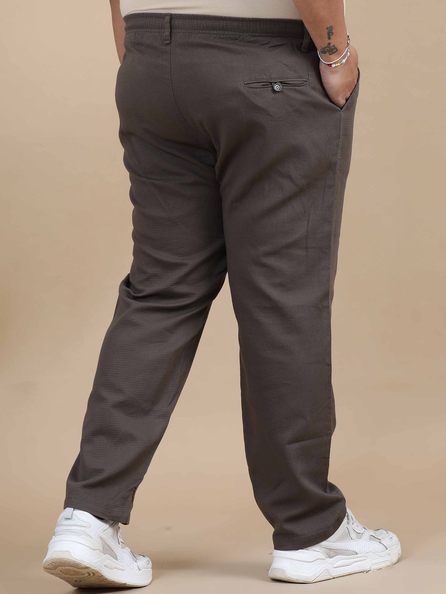 Plus Size Relaxed Fit Trouser-Vampire Grey