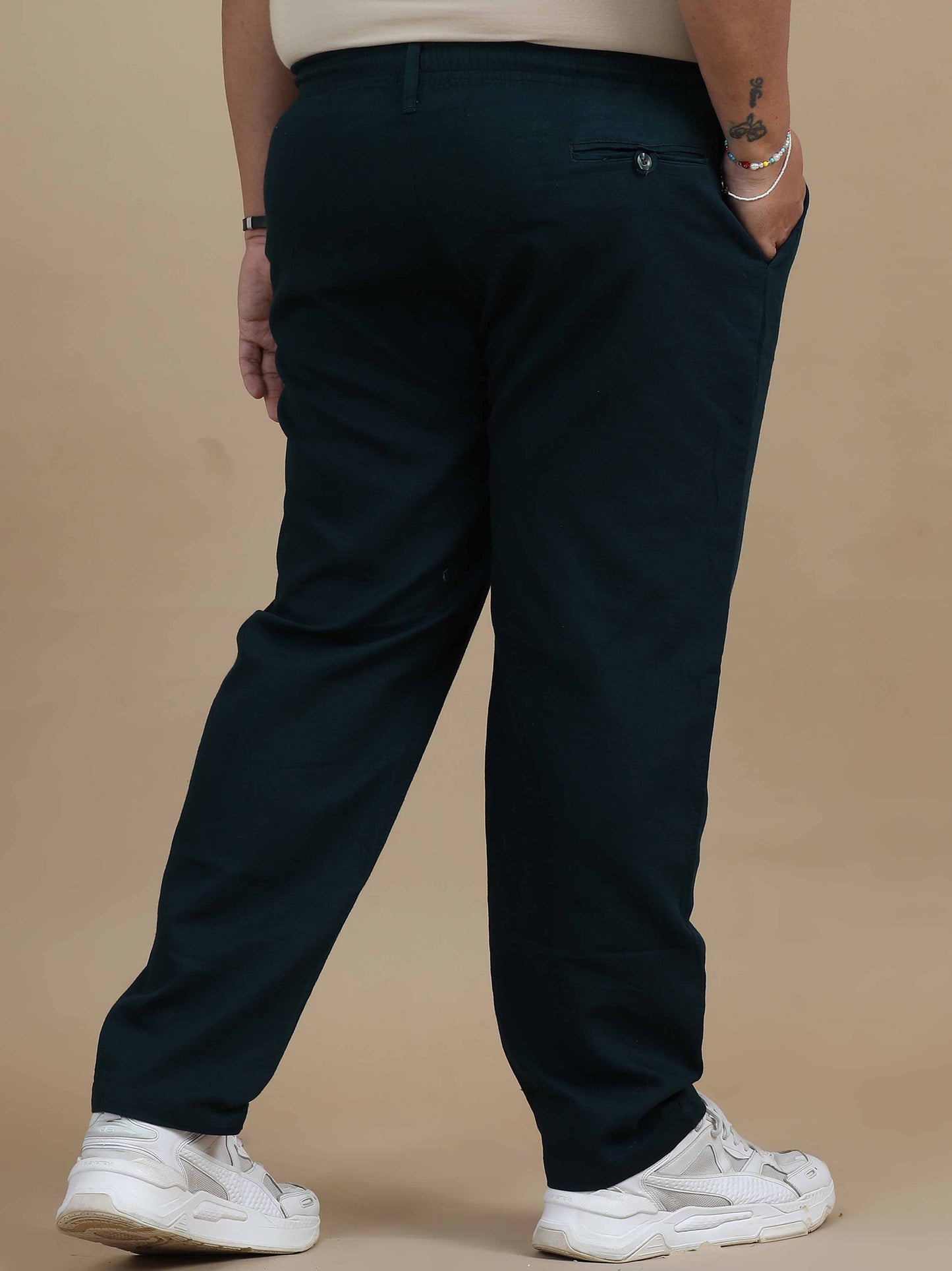 Plus Size Relaxed Fit Trouser-Dark Jungle