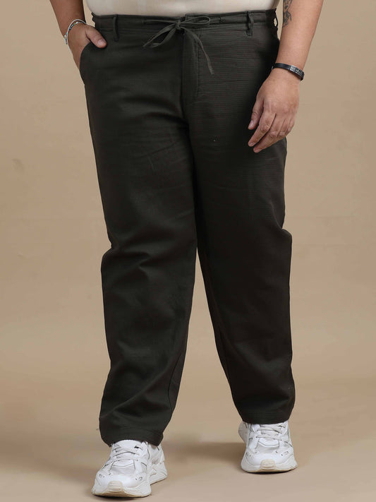 Plus Size Relaxed Fit Trouser-Olive